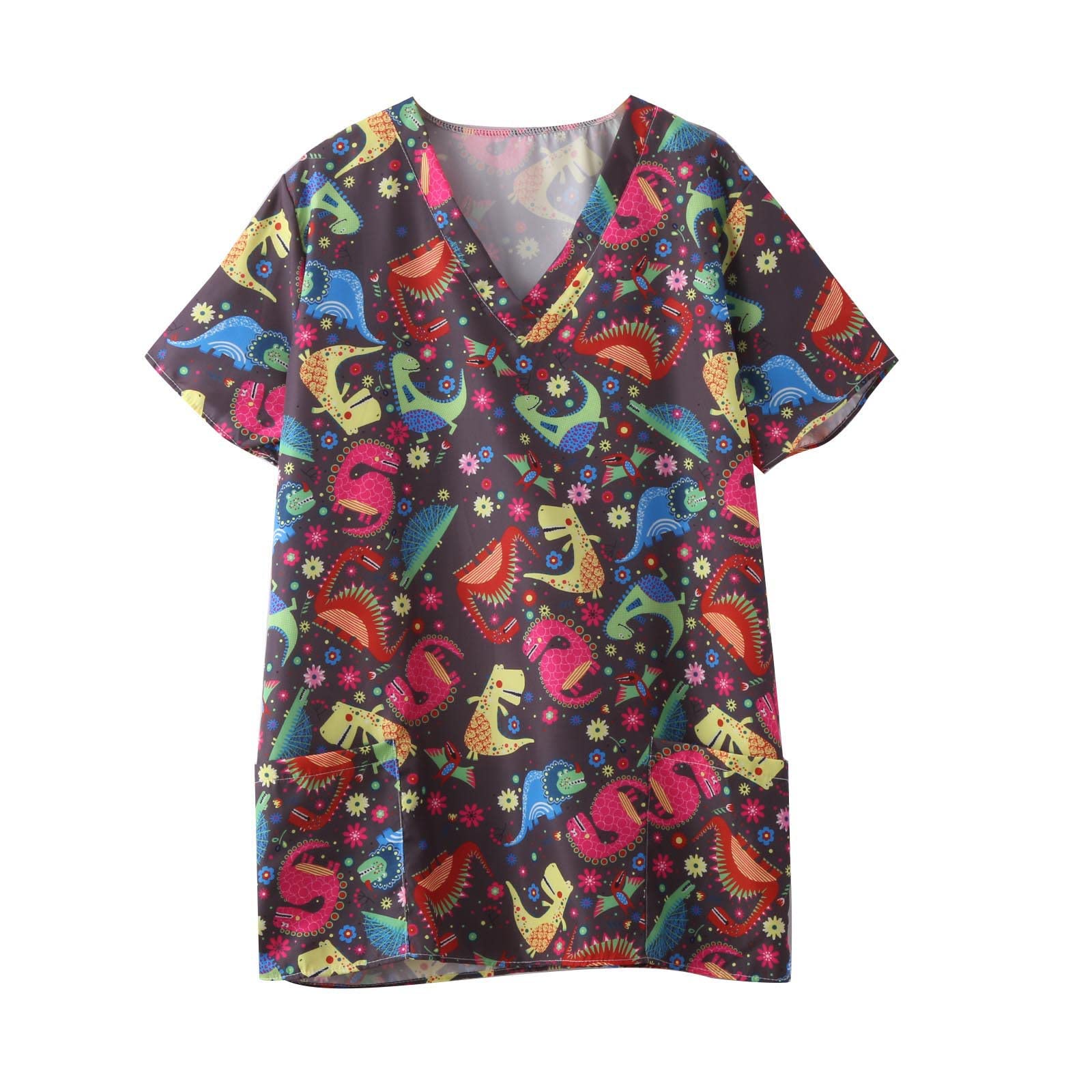Trendy Women's Summer V-Neck Short Sleeve Printed Nursing Tops - Comfortable & Stylish Maternity Shirts for Breastfeeding, Casual Wear & Outdoor Activities