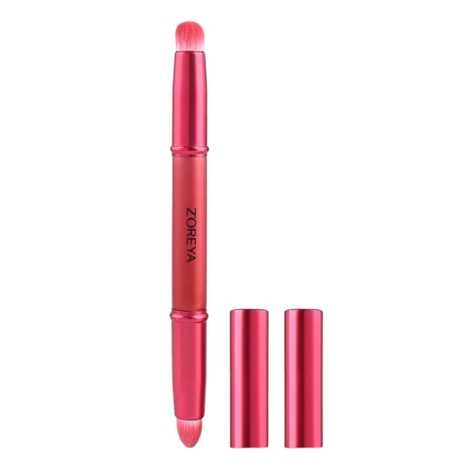 Double Sided Makeup Brush for Lipstick & Eyeshadow - Professional Portable Lip Brush with Lid | Perfect for Travel, Touch-ups & Precise Lipstick Application