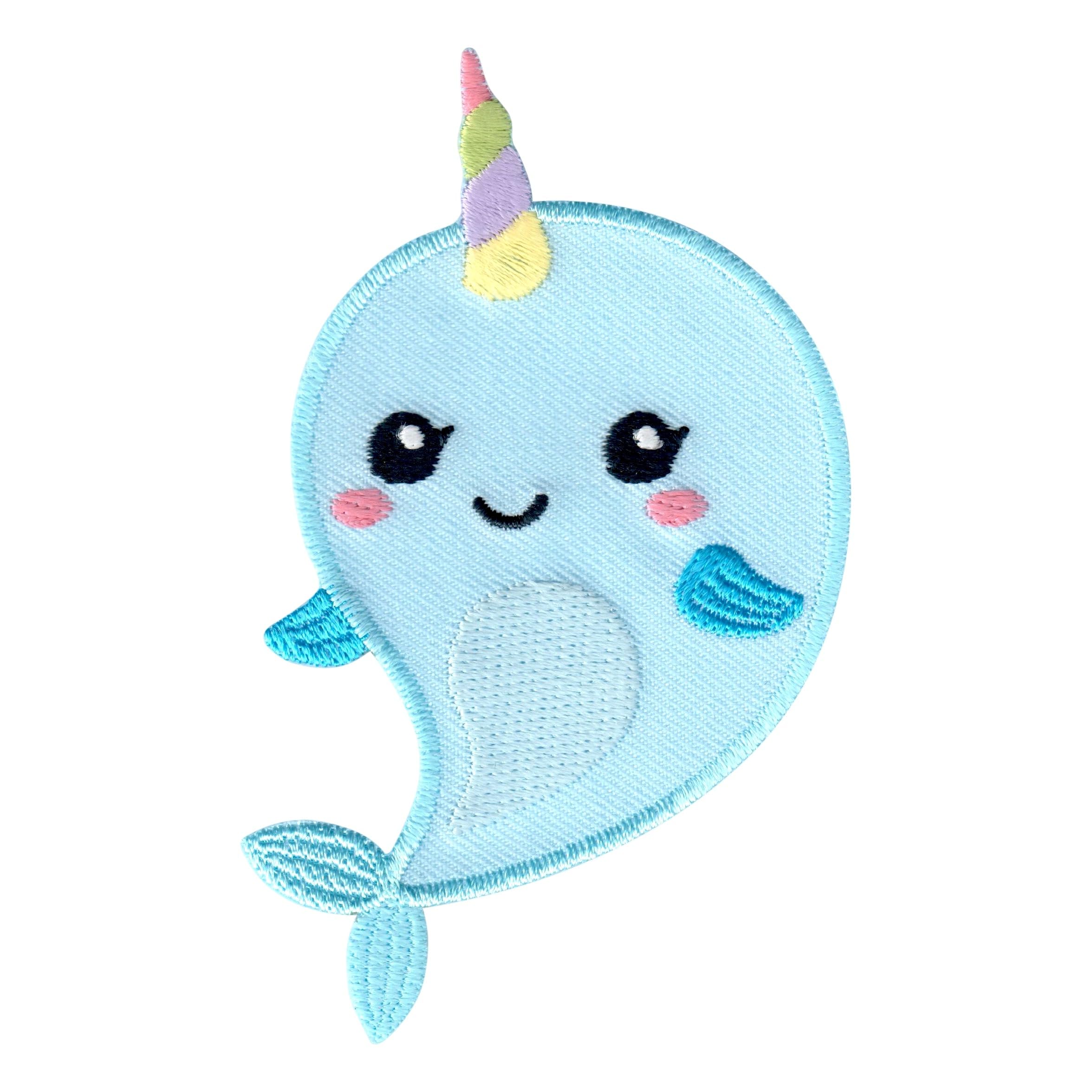 Narwhal Iron On & Sew On Patch - Cute Applique for Kids & Baby Clothing - Perfect for DIY Crafts, Jackets, Backpacks & Baby Onesies