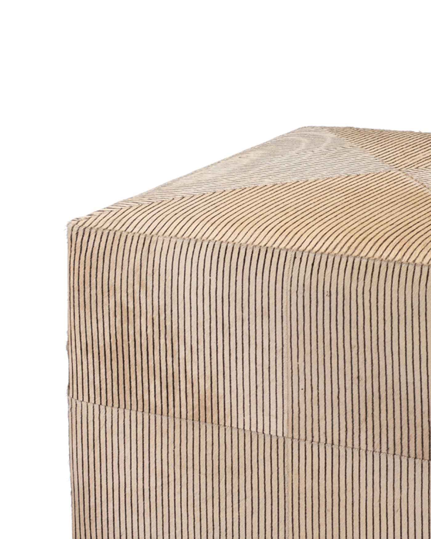 Large Pinstriped Ottoman - Stylish Footrest and Storage Bench for Living Room, Bedroom, or Office - Perfect for Extra Seating and Home Decor