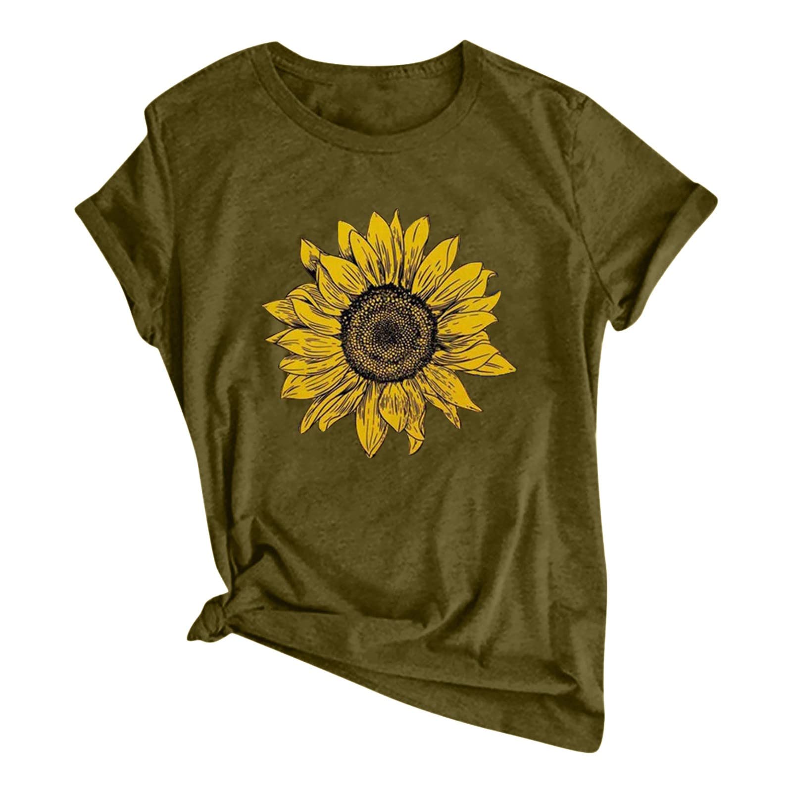 Women's Floral Printed Summer Tops - Round Neck Loose Tunic Short Sleeve Casual Blouses | Perfect for Beach Outings, Vacation Wear & Everyday Comfort