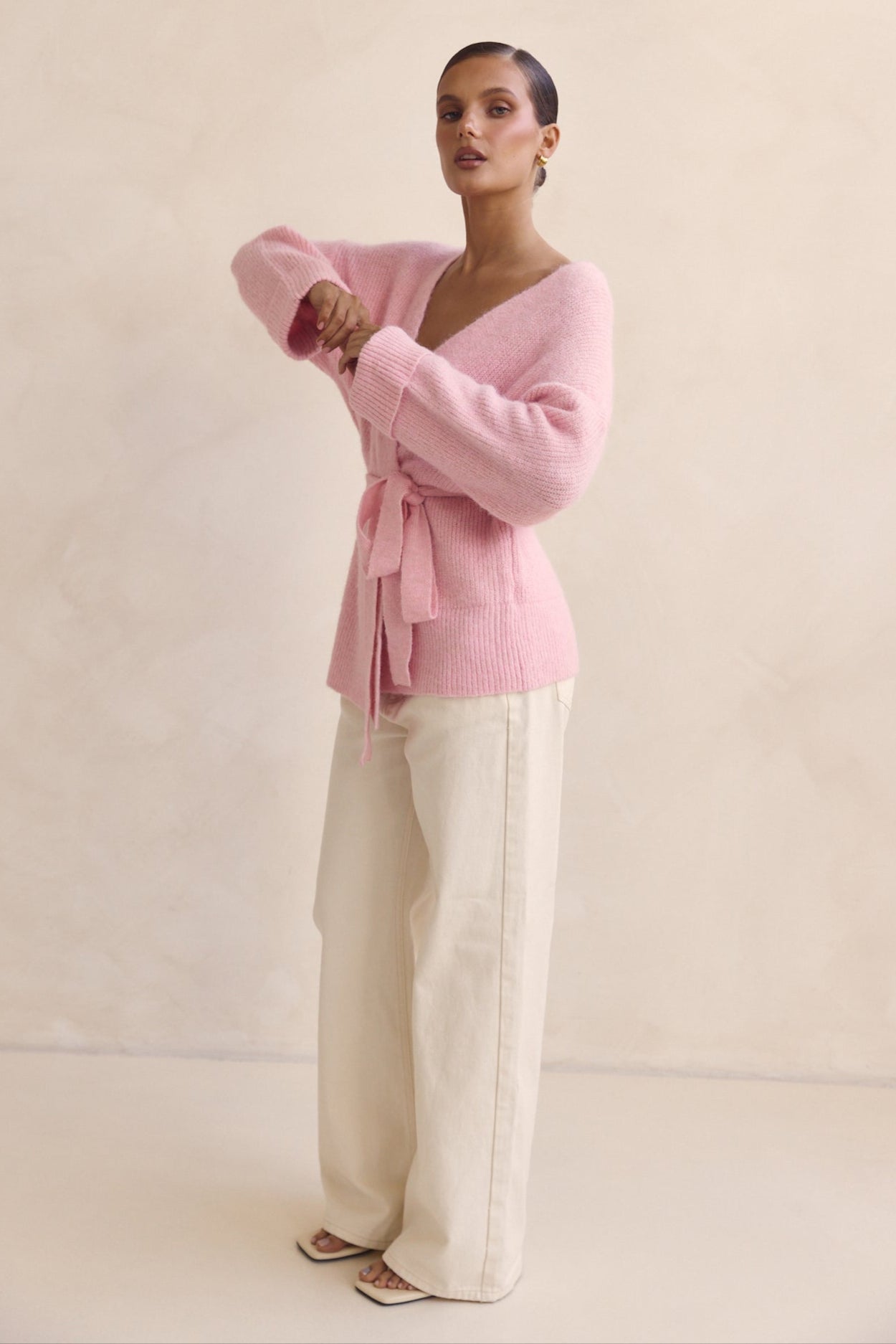 Jiana Knit Cardigan for Women - Soft Pink Open Front Sweater | Perfect for Casual Outfits, Office Wear & Cozy Evenings