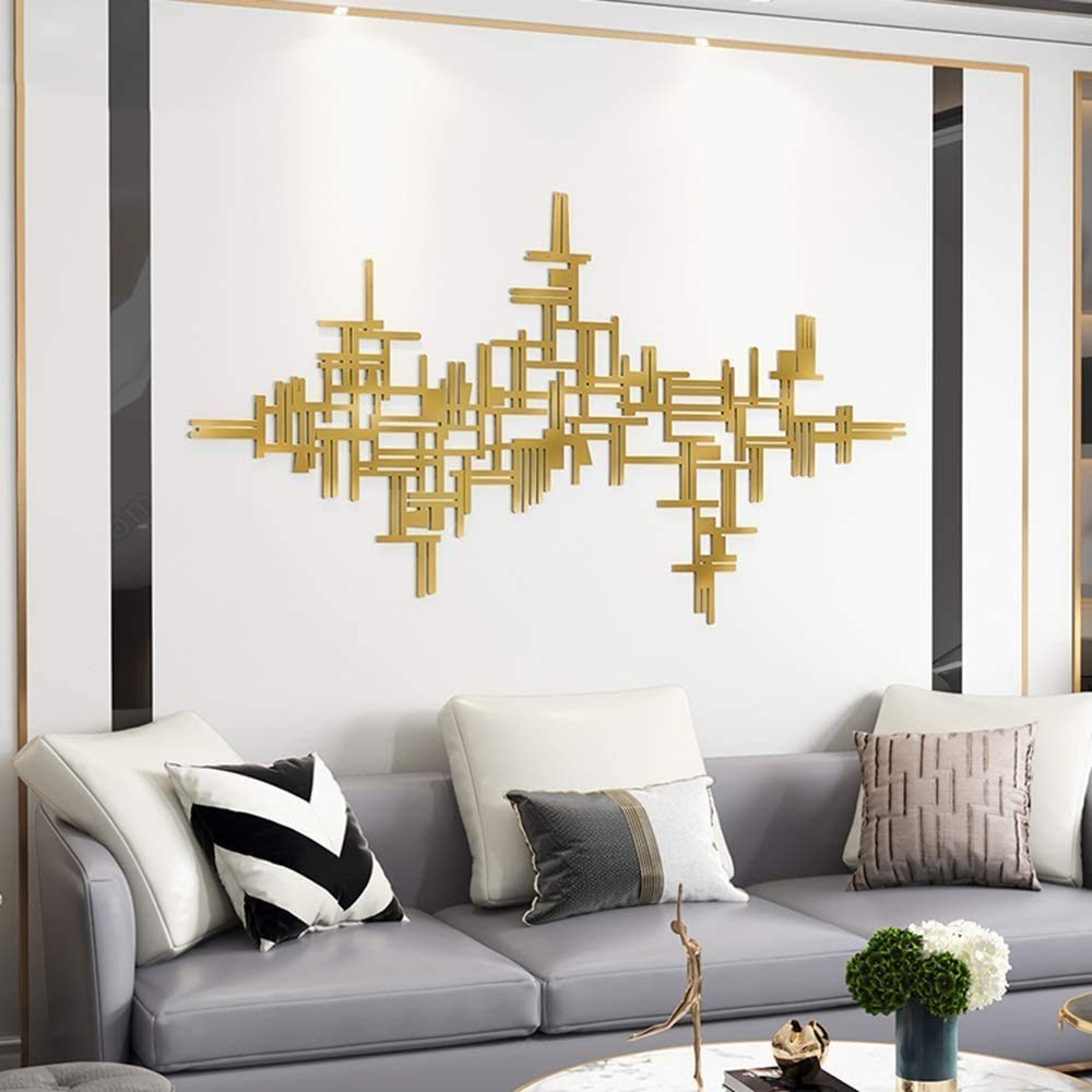 JYCCH 3D Abstract Geometric Metal Wall Art Sculpture - Handcrafted Wrought Iron Wall Decor for Living Room, Bedroom & Office | Modern Home Decoration