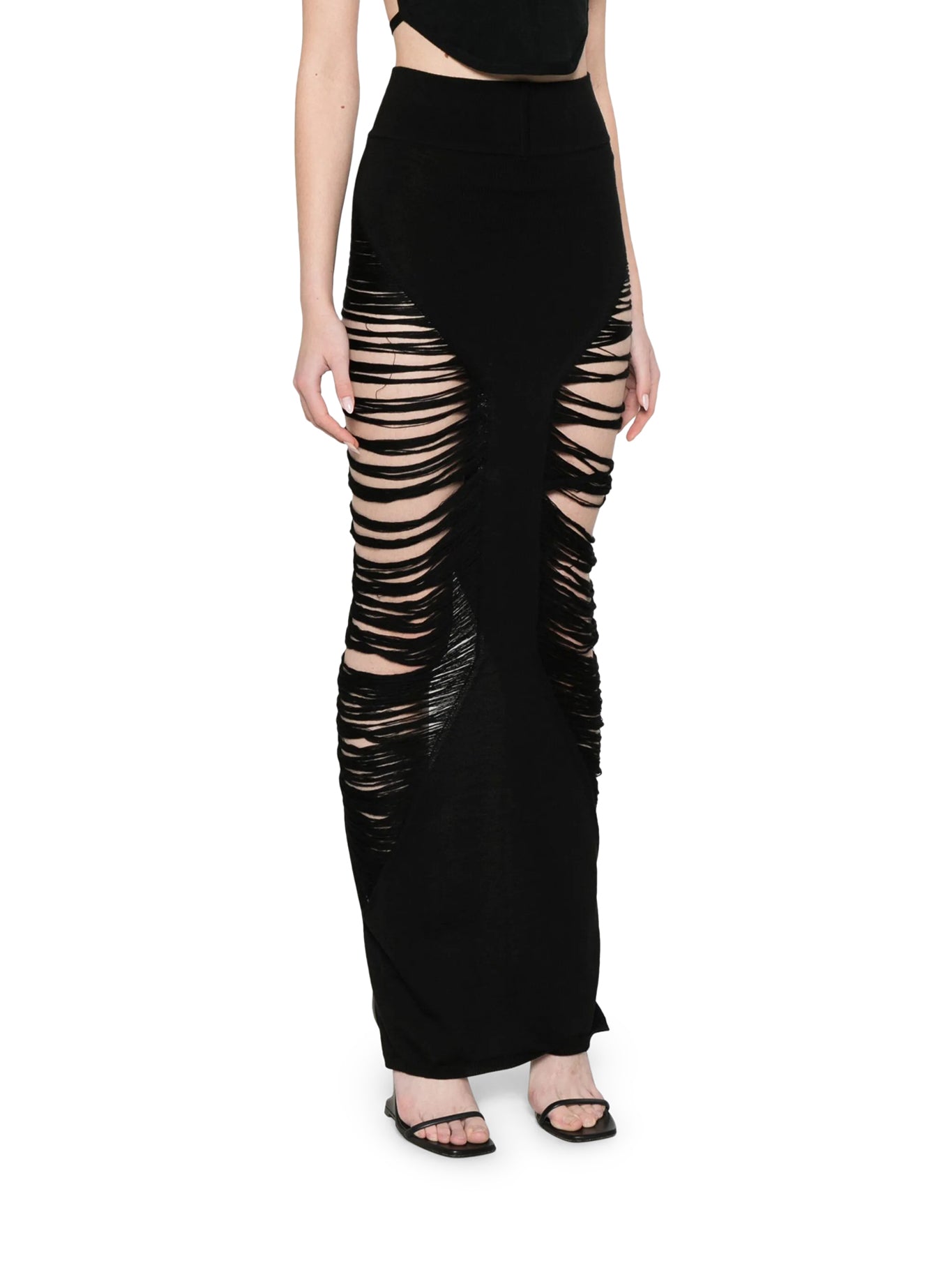 Rick Owens Knitted Skirt - Black (RO01E7679KGRIDM 09) | High-Quality Stretch Wool Blend | Streetwear & Luxury Fashion for Women | Perfect for Casual Outfits, Night Out & Fashion Events
