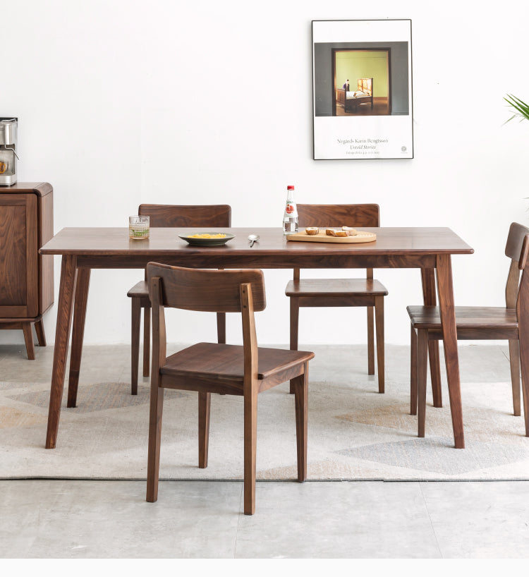 Premium Black Walnut Solid Wood Dining Table - Handcrafted Rustic Farmhouse Style - Perfect for Family Gatherings & Dinner Parties