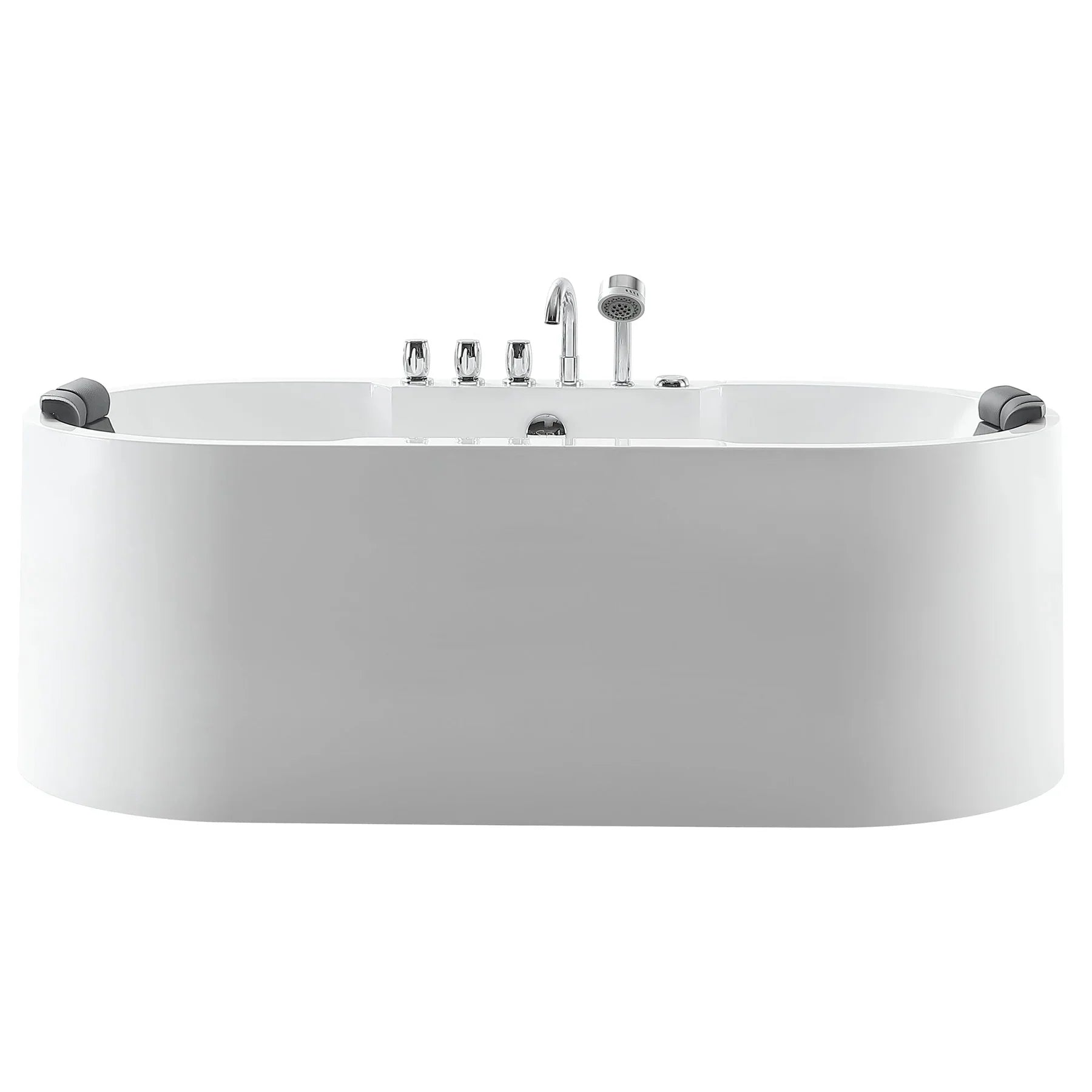 Empava 67 Inch Freestanding Jetted Bathtub - White Acrylic Soaking Tub with Massage Jets (Model 67AIS17) | Perfect for Luxury Bathrooms, Spa Relaxation & Modern Home Decor