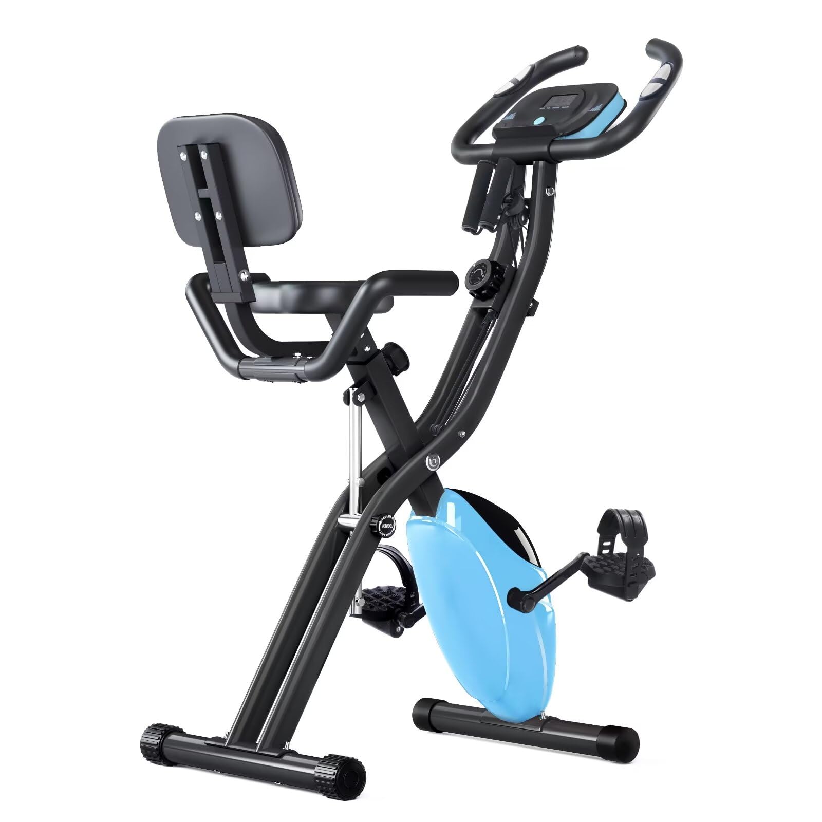 Merax Foldable Exercise Bike - 3-in-1 Magnetic Stationary Bike with 16-Level Resistance, 300LB Capacity for Home Workout | Indoor Cycling Fitness Equipment for Cardio, Weight Loss & Muscle Training