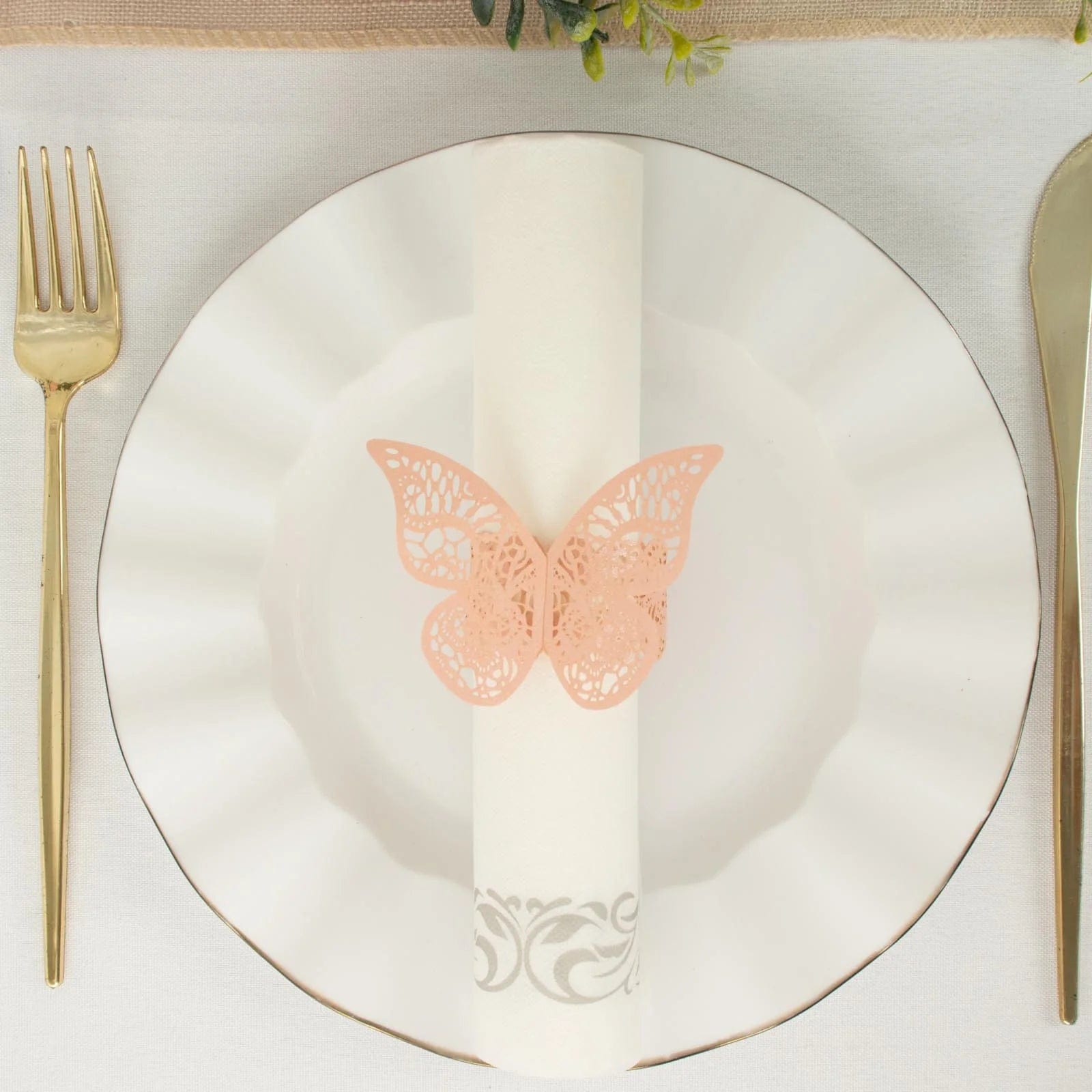 12 Pack Laser Cut 3D Butterfly Napkin Rings for Wedding, Party & Table Decor - Elegant DIY Paper Craft for Dinnerware & Home Decoration