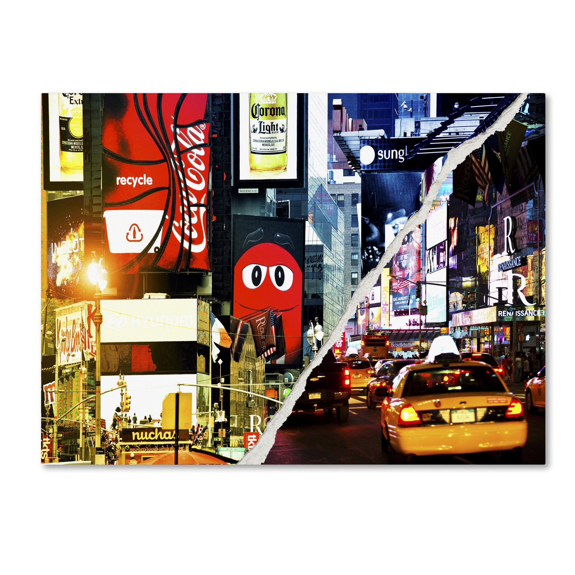 Times Square Night by Philippe Hugonnard - 35x47 Inch Canvas Wall Art Print for Living Room, Bedroom & Office Decor - New York City Skyline Painting for Modern Home Interior Design
