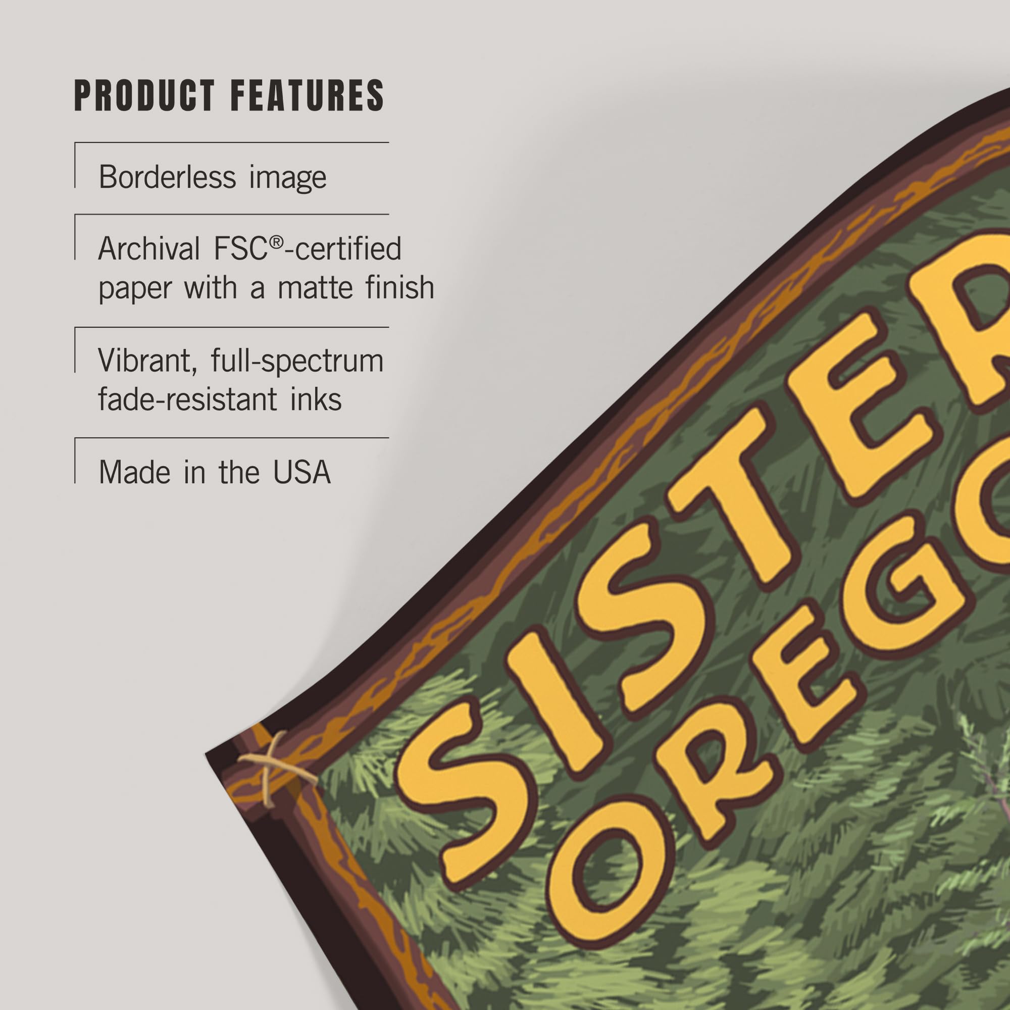 Lantern Press 16x24 Inch Giclee Art Print - Sisters Oregon Bear in Forest Wall Decor - Perfect for Living Room, Bedroom & Office Artwork