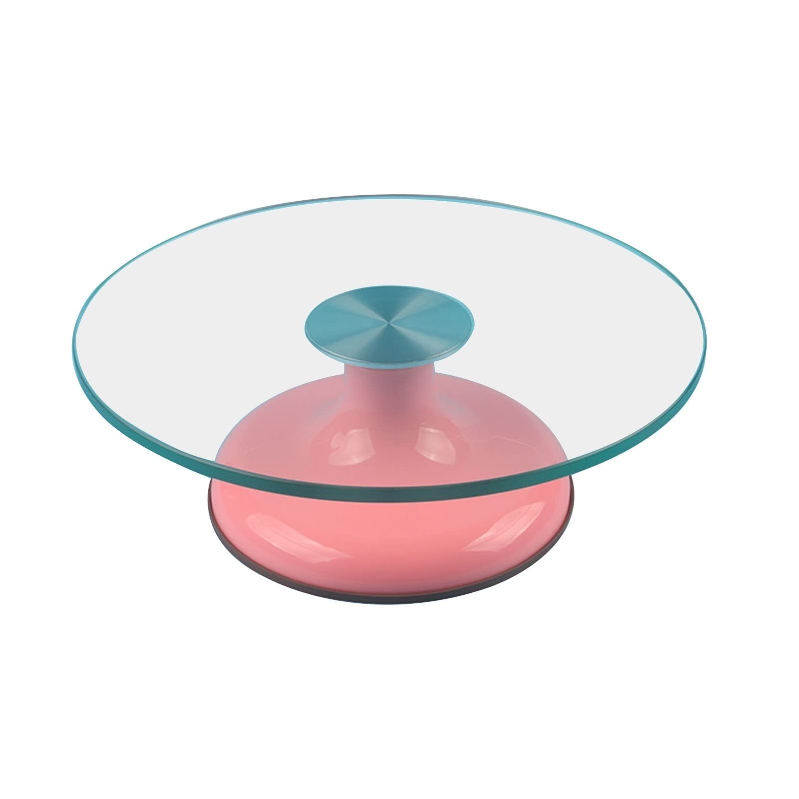 13 Inch Pink Cake Turntable - Smooth Rotating Glass Top Cake Decorating Stand for Professional Baking, Pastry, Cupcakes & Dessert Making - Perfect for Home Bakers & Cake Shops