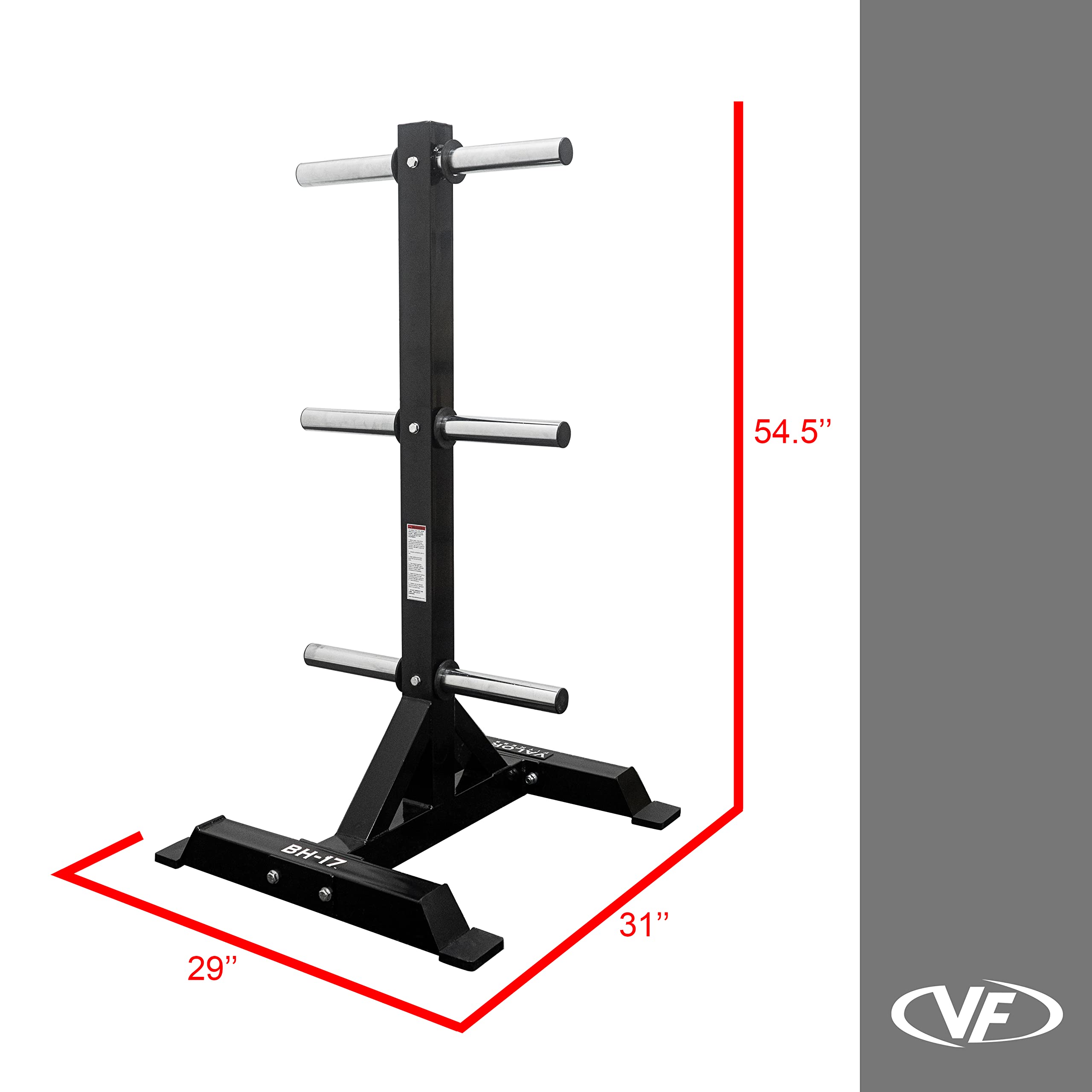 Valor Fitness Weight Plate Rack for Olympic & Standard Plates - Heavy Duty Bumper Plate Organizer & Barbell Storage Stand - Perfect for Home Gym, Garage Workout Space & CrossFit Training