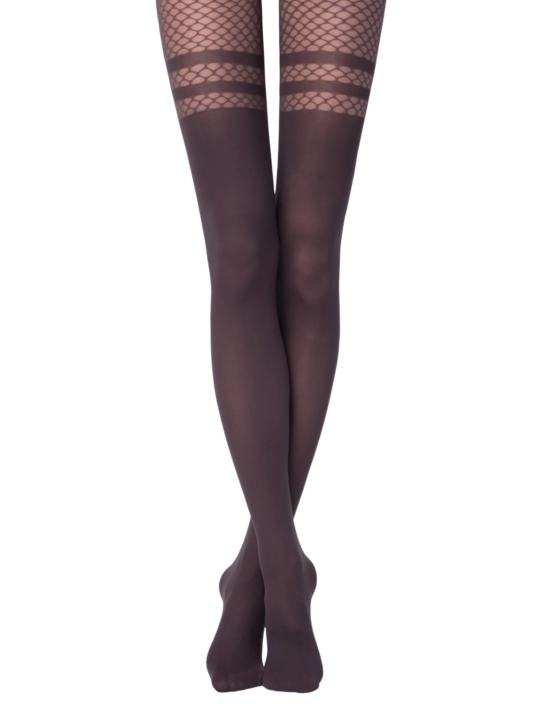 Conte Opaque Tights with Stockings - 60 Denier Imitation Pantyhose for Women | Perfect for Office, Party & Everyday Wear