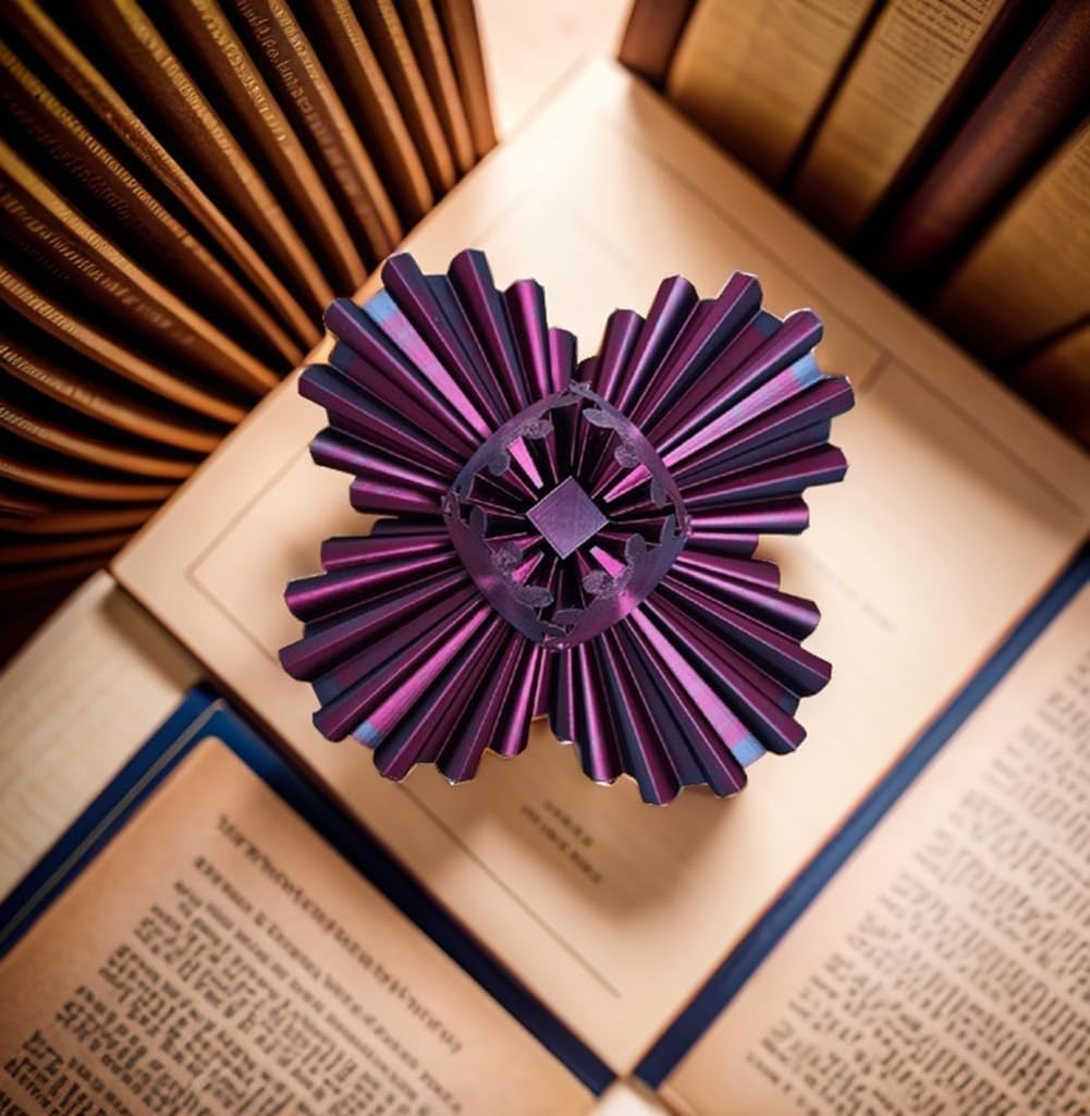 3D Printed Gear Ball Fidget Toy - Sensory Stress Relief for Autism & Anxiety - Purple Blue Spin Cube for Relaxation & Focus - Perfect for Home, Office & Travel Use