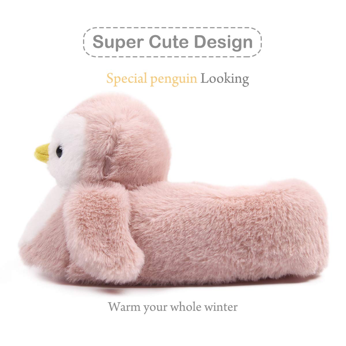 Adorable Penguin Slippers for Women - Cozy Plush Fuzzy Winter House Shoes with Cute Animal Design - Perfect for Indoor Comfort, Lounge Wear & Gift for Teens, Girls & Men - Warm Bedroom & Home Use