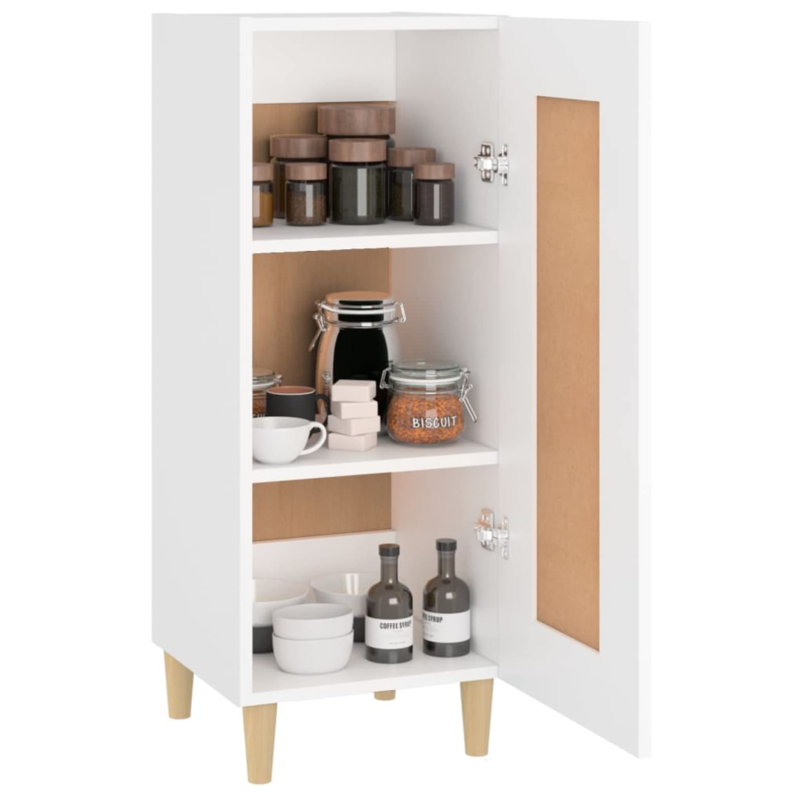 Tidyard White Wood Sideboard Storage Cabinet - Multi-Functional for Bathroom, Kitchen, Entryway & Office - Space Saving Organizer for Home Decor & Storage Solutions