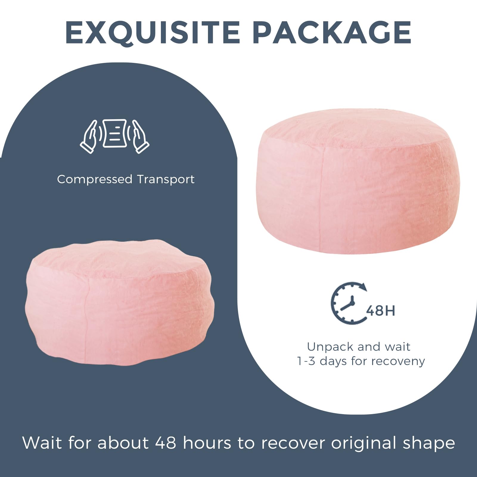MAXYOYO Large Bean Bag Chair for Adults - Ultra Soft Fur Lazy Sofa with Premium Foam Filling for Living Room, Bedroom, Dorm | Comfy Pink Lounge Chair for Reading, Gaming & Relaxation
