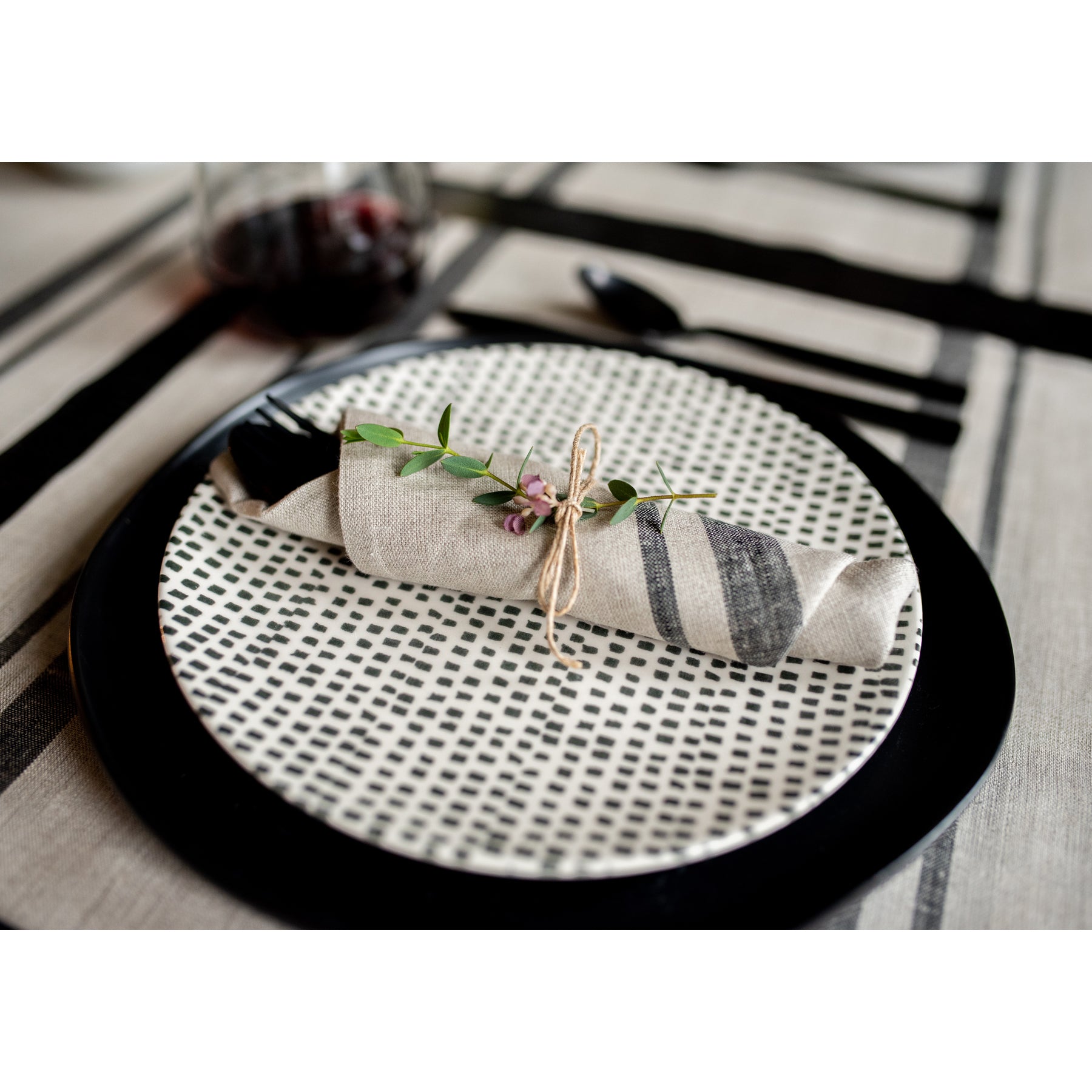 French Striped Cotton Napkins - Premium 12-Pack for Dining, Parties & Home Decor - Elegant Table Setting Accessories