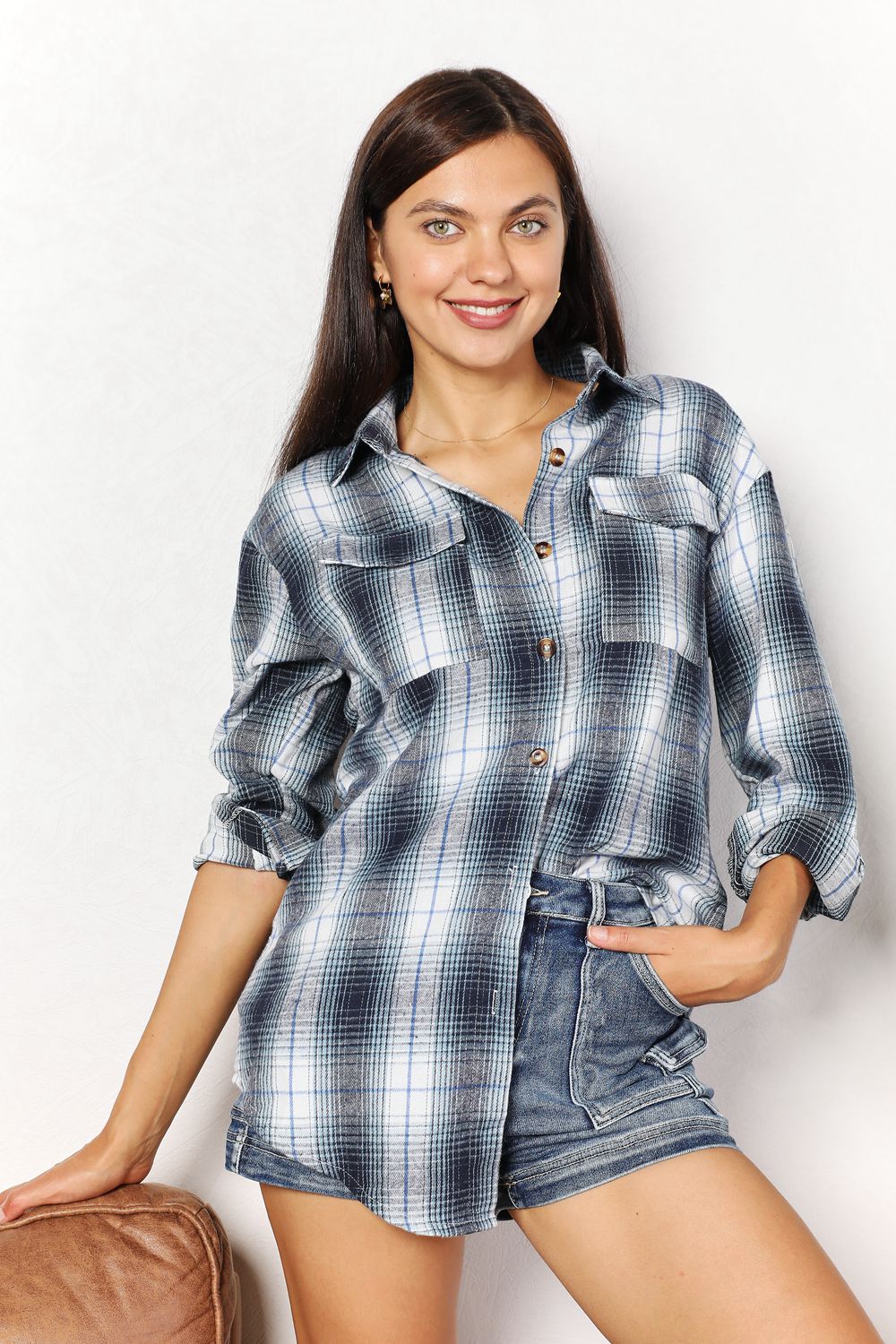 Stylish Plaid Dropped Shoulder Shirt for Men & Women | Casual & Comfortable Flannel Shirt | Perfect for Fall, Winter, and Outdoor Activities