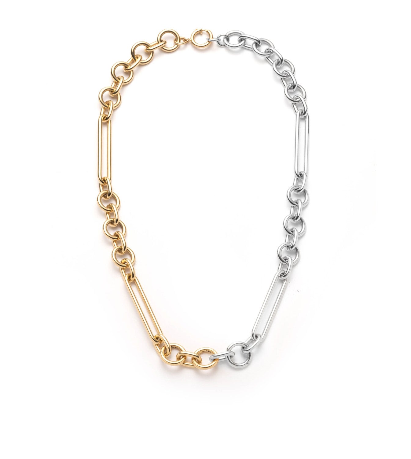 Oversized Mixed Clip Chain Necklace in Gold Tone - Perfect for Layering, Everyday Wear & Boho Fashion Accessories