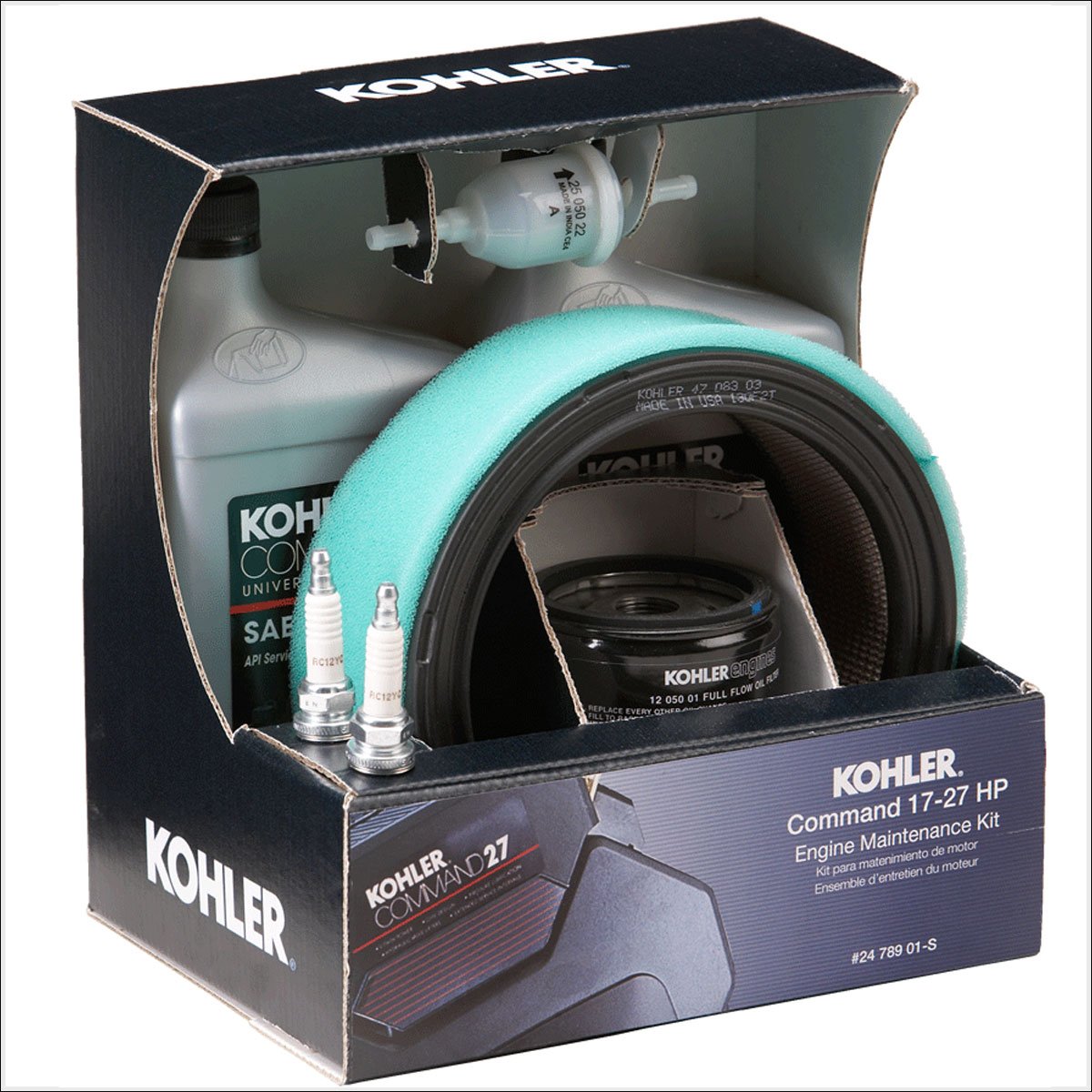 Kohler 24-789-01-S Genuine OEM Engine Maintenance Kit for Lawn Mowers & Garden Equipment - Perfect for Tune-Ups & Small Engine Repairs