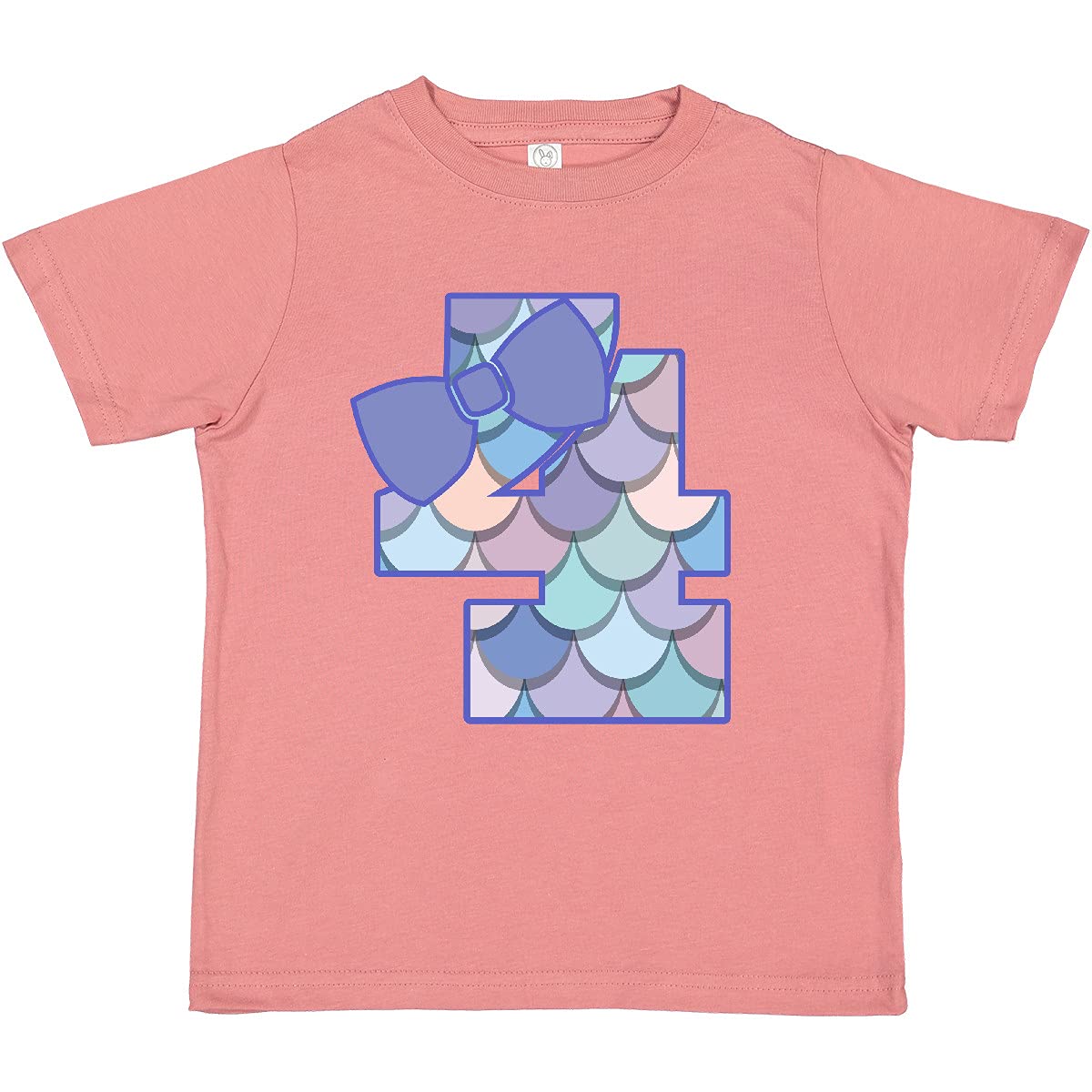 Inktastic 4th Birthday Mermaid Toddler T-Shirt for Girls - Cute 4 Year Old Mermaid Themed Birthday Outfit | Perfect for Birthday Parties, Photo Shoots & Special Occasions