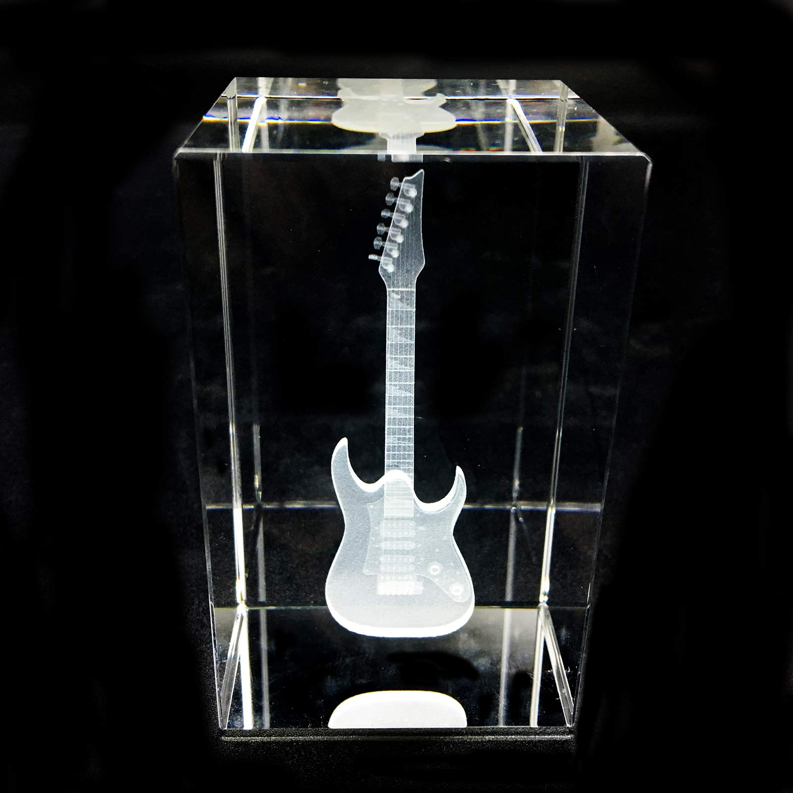 3D Laser Etched Electric Guitar Crystal Glass Paperweight - Perfect for Music Lovers, Graduation Gifts, Christmas, Birthday & Valentine's Day - Office Desk Decor, Musician Gift, Home Display