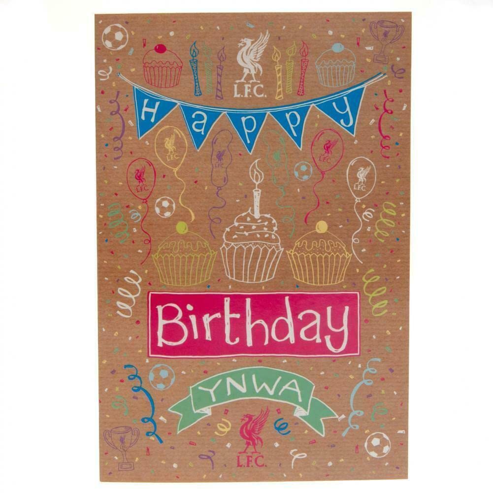 Liverpool FC YNWA Birthday Card - 23cm x 15cm Multicolored Football Greeting Card for Fans - Perfect for Anniversaries, Match Days & Special Occasions