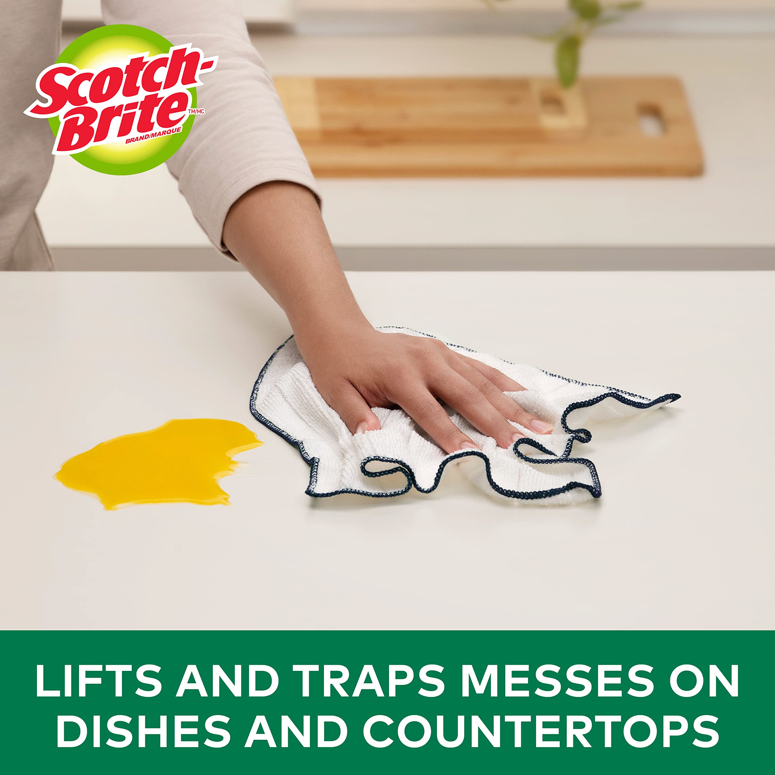 Scotch-Brite Premium Microfiber Kitchen Cleaning Cloths - Super Absorbent & Lint-Free Dish Towels (2-Pack) - Perfect for Dishes, Countertops & Stainless Steel Appliances