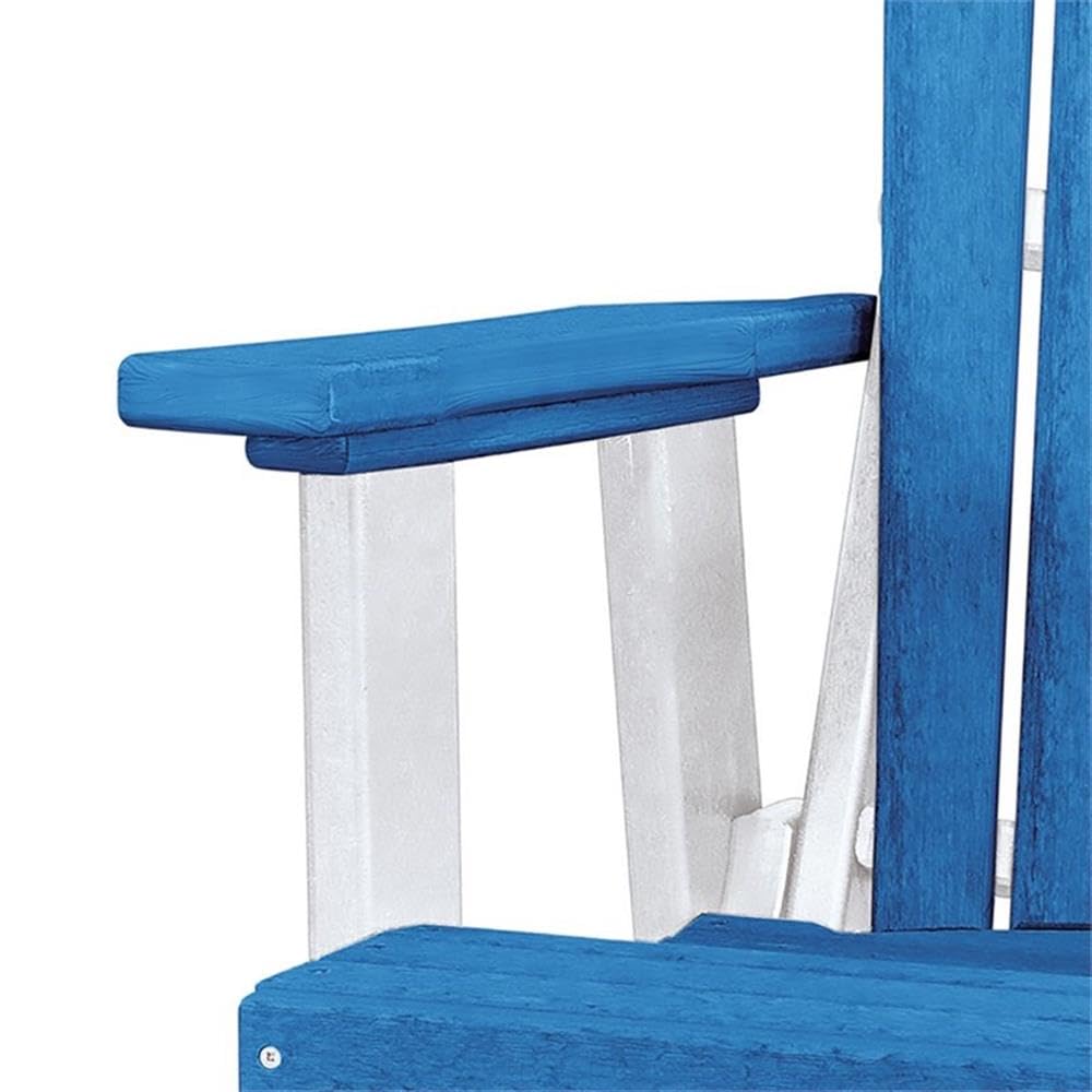 American Furniture Classics Fan Back Glider Rocking Chair - Blue Outdoor Patio Swing for Porch, Garden & Backyard Relaxation
