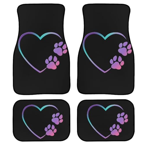 Dog Paw Heart Purple