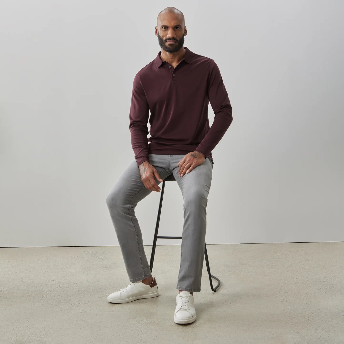 Robert Barakett Georgia Long Sleeve Polo Shirt for Men - Classic Cotton Comfort Fit Casual Wear for Office, Golf & Everyday Outfits