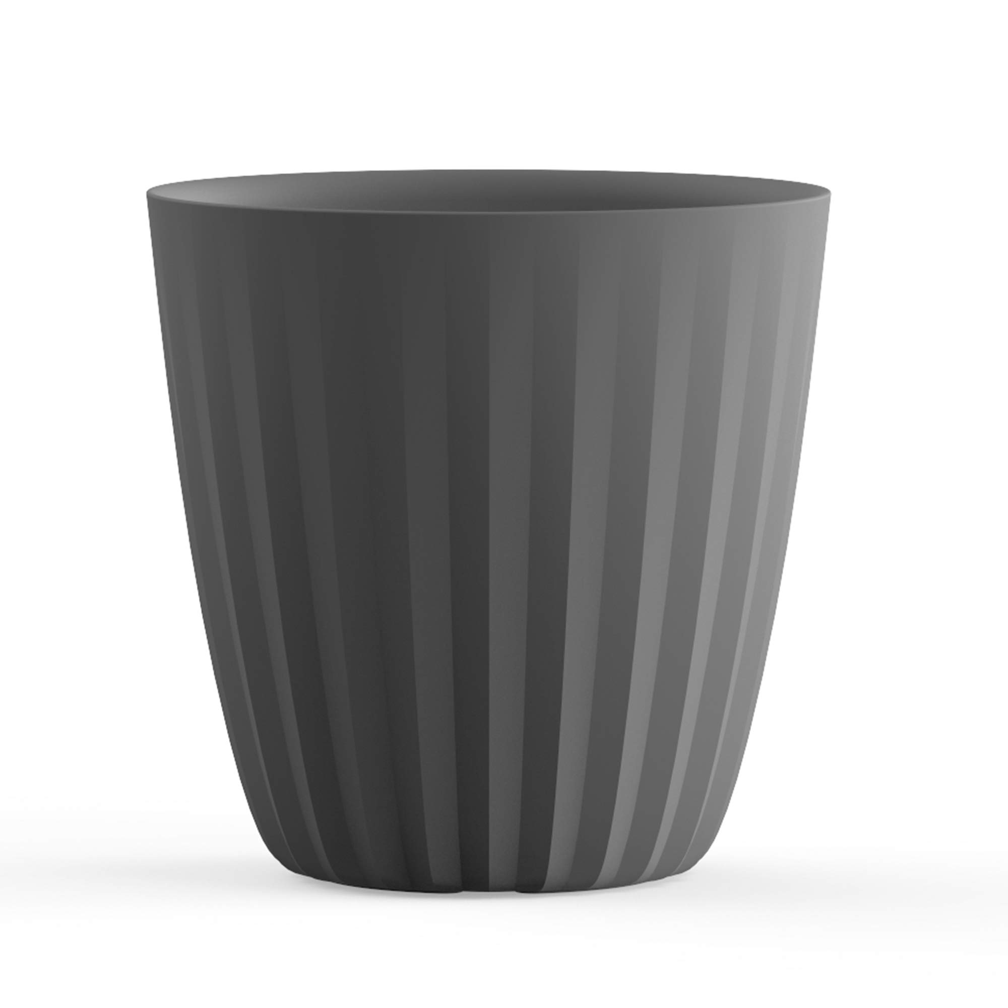 Crescent Garden Pleat Planter - 19-Inch Large Slate Indoor/Outdoor Flower Pot for Patio, Balcony & Home Decor | Durable Modern Planter for Plants & Succulents
