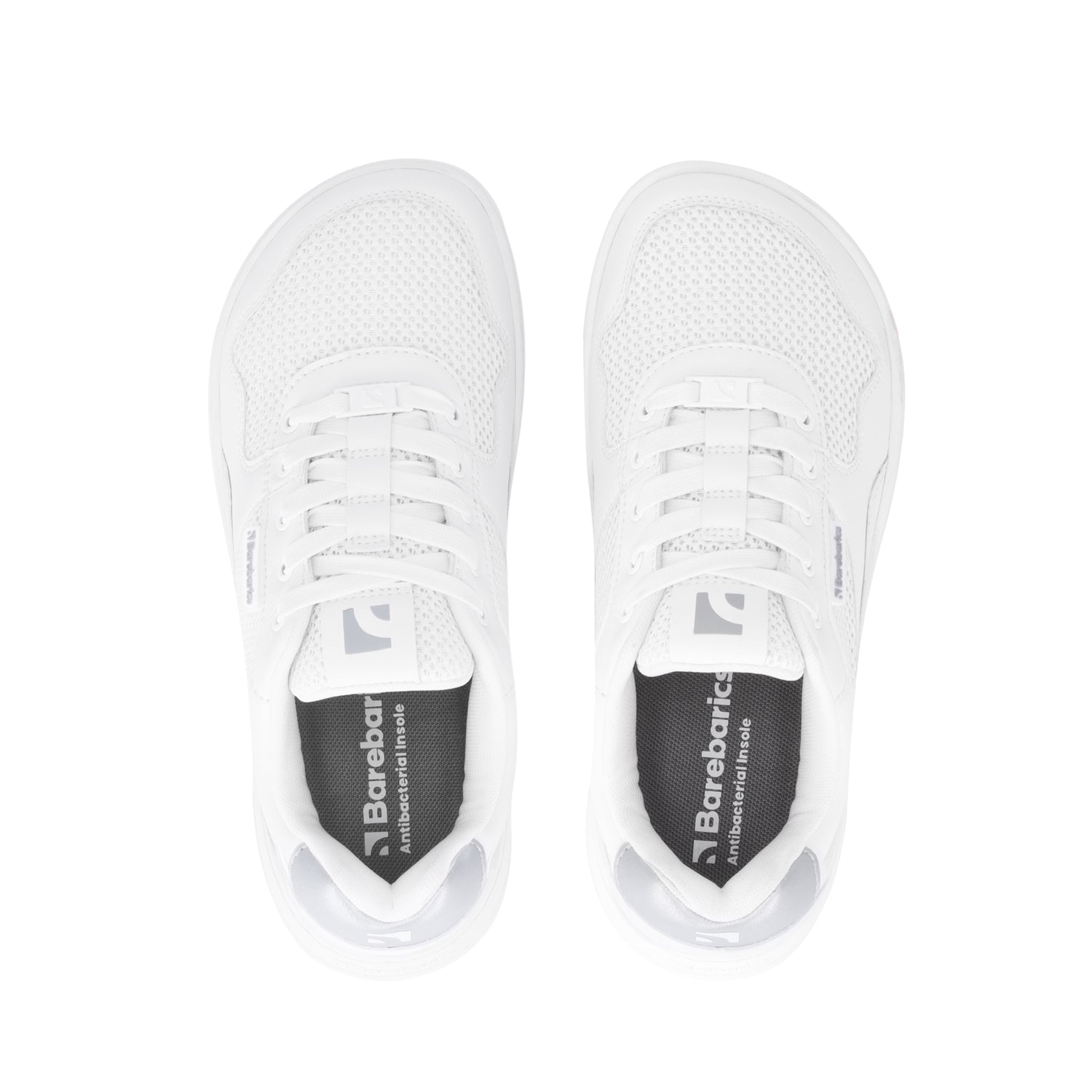 Barebarics Zing Vegan Barefoot Sneakers - Fresh White & Silver for Women | Minimalist Running Shoes for Gym, Yoga & Everyday Comfort