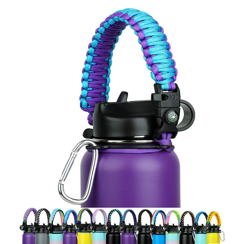 WEREWOLVES Paracord Handle for Water Bottles 12oz to 64oz - Adjustable Wide Mouth Bottle Strap - Durable Paracord Survival Gear - Perfect for Hiking, Camping & Outdoor Adventures