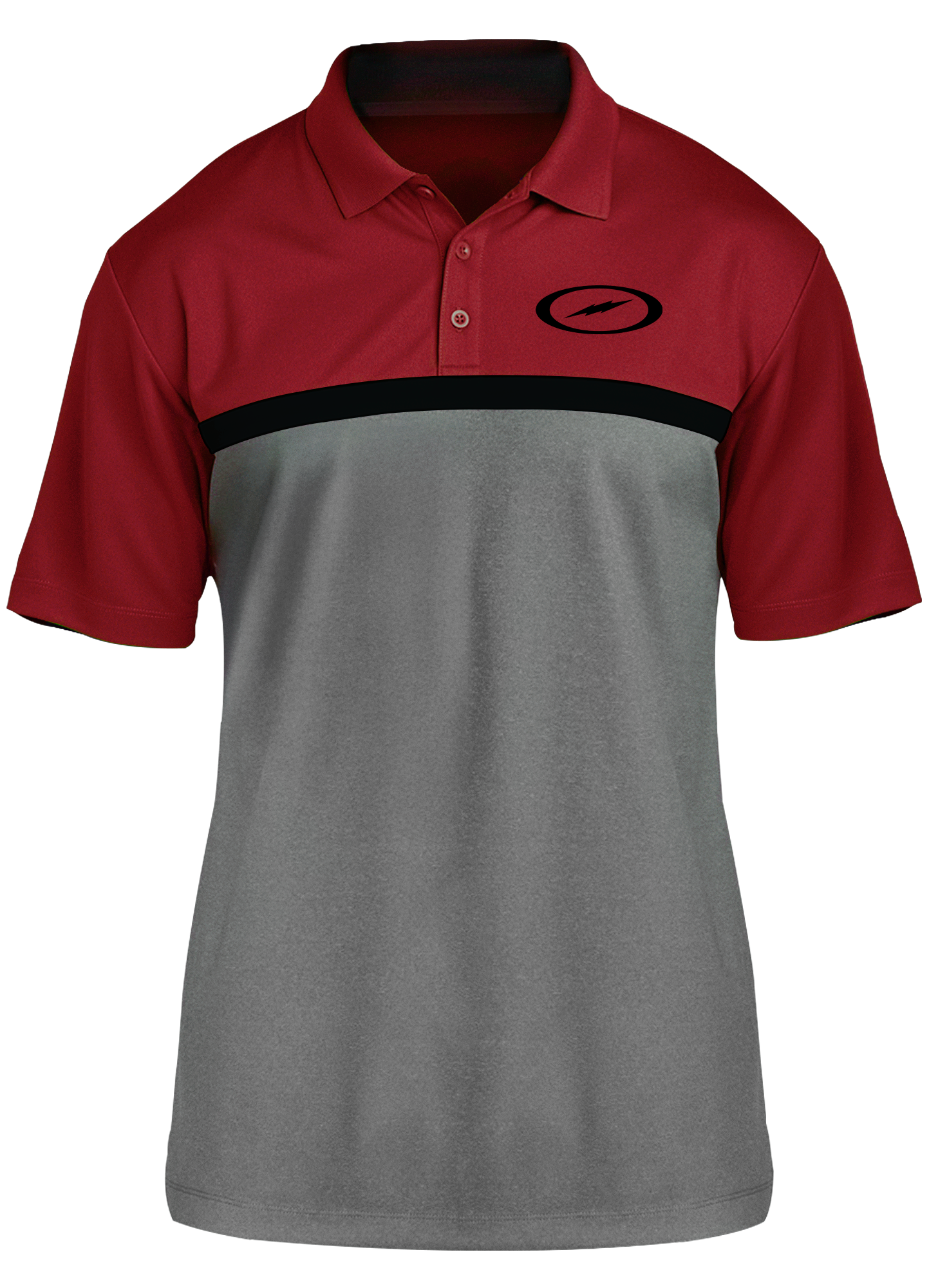 Storm Oval Bolt Black Competitor Polo Shirt - Red, Black, Gray - Perfect for Golf, Tennis & Casual Wear