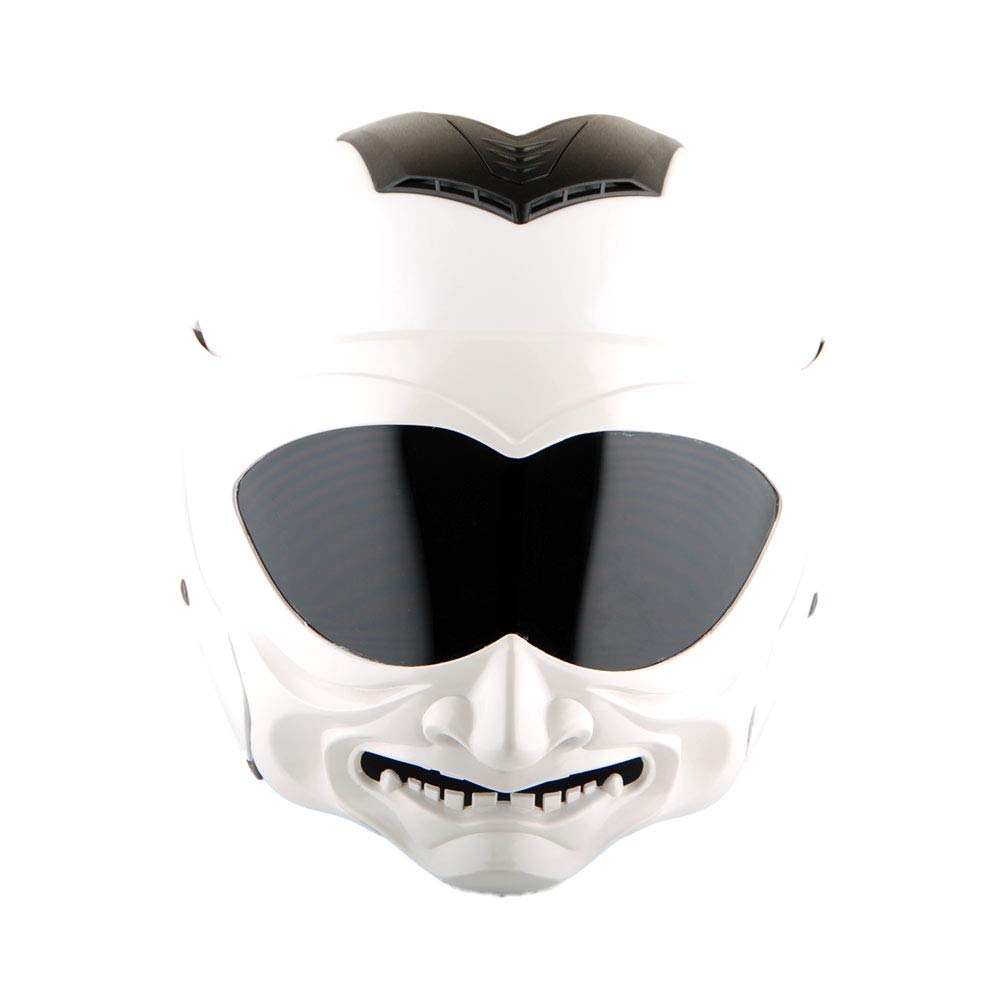 Martian Motorcycle Open Face Fiberglass Dual Visor Helmet - Classic Scooter & Bike Samurai Style HB_609 with Extra Clear Shield - Perfect for Urban Commuting & Vintage Bike Riders