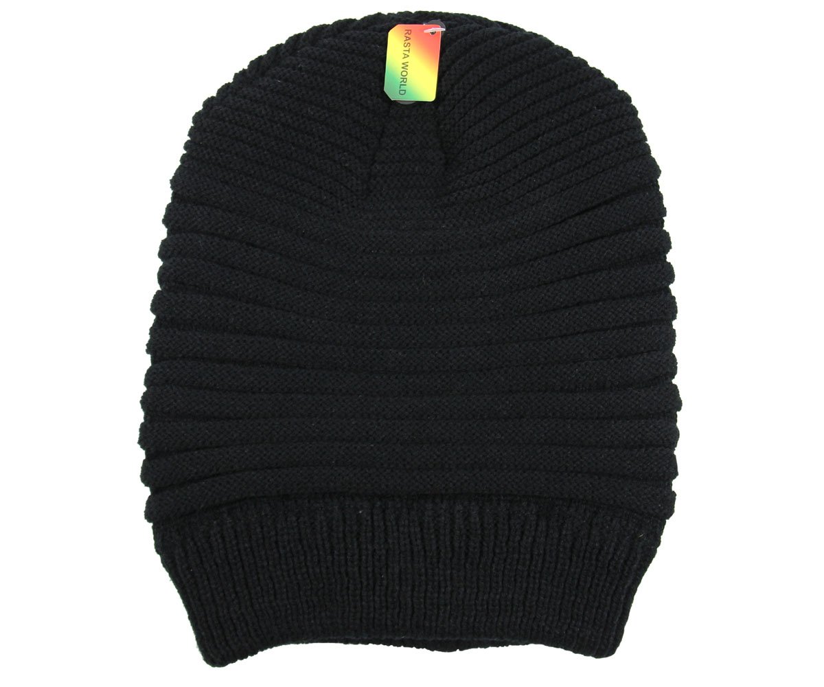 Rasta Long Slinky Beanie Hats for Men & Women - Soft Stretchy Knit Skull Cap - Perfect for Winter, Outdoor Activities & Music Festivals