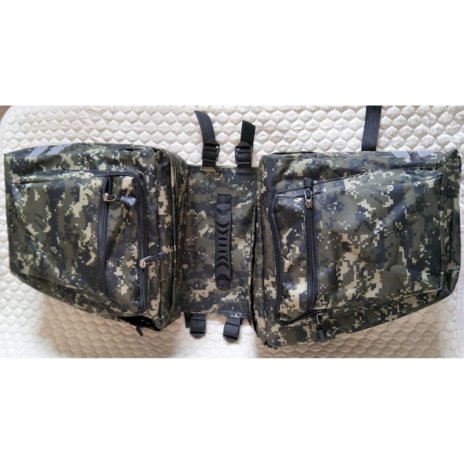 Waterproof Bike Pannier Bag - Double Rear Seat Saddle Trunk Bag for Cycling Commuting & Touring | 20L Capacity, Durable Camouflage Green Design | Perfect for Urban Commute, Mountain Biking & Long-Distance Travel