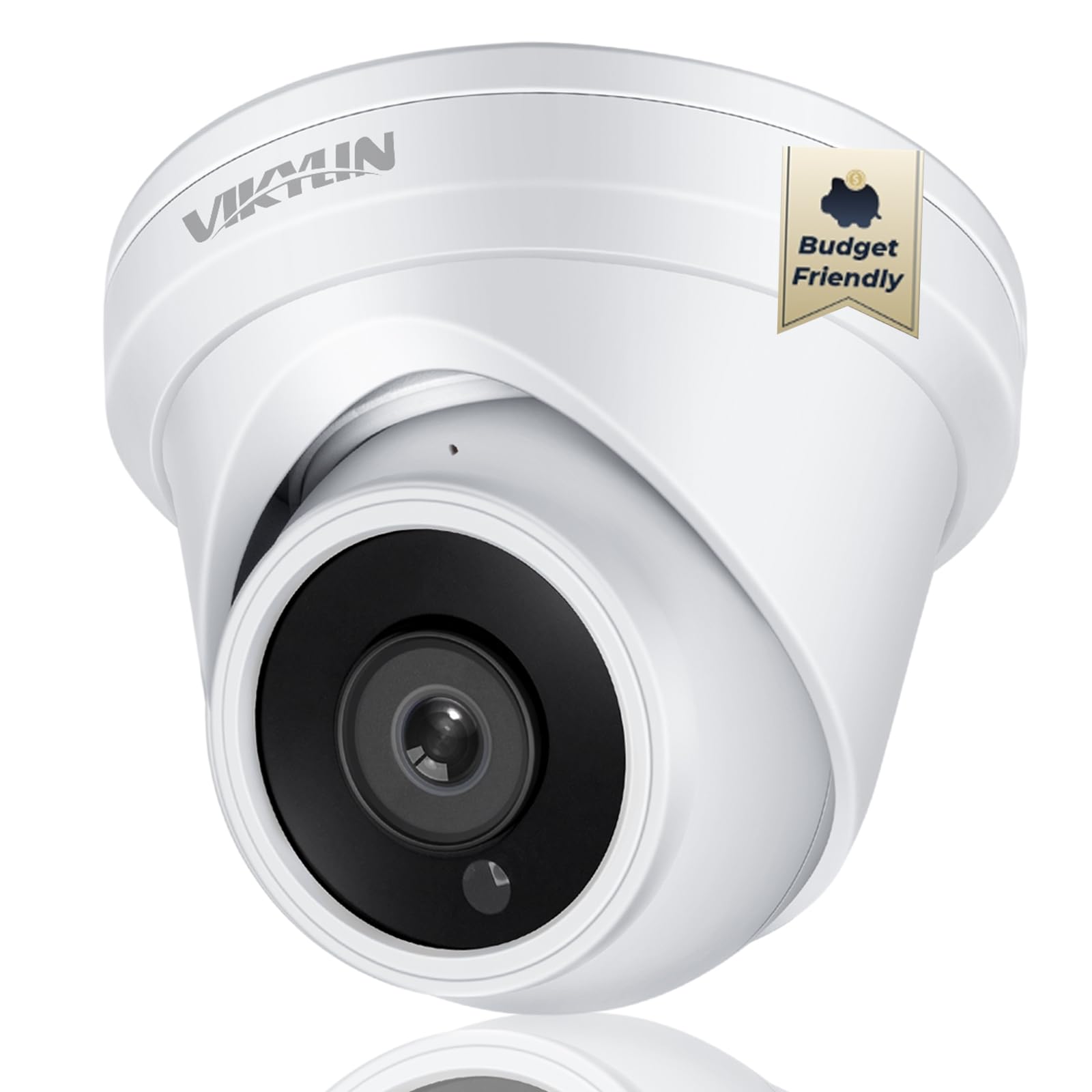 VIKYLIN 8MP PoE IP Security Camera Outdoor, 4K Turret Surveillance Camera with Human/Vehicle Detection, 2.8mm Lens, Built-in Mic, H.265+, WDR, 98ft Night Vision, IP67, NDAA Compliant - Ideal for Home Security, Business Monitoring & Outdoor Surveillance