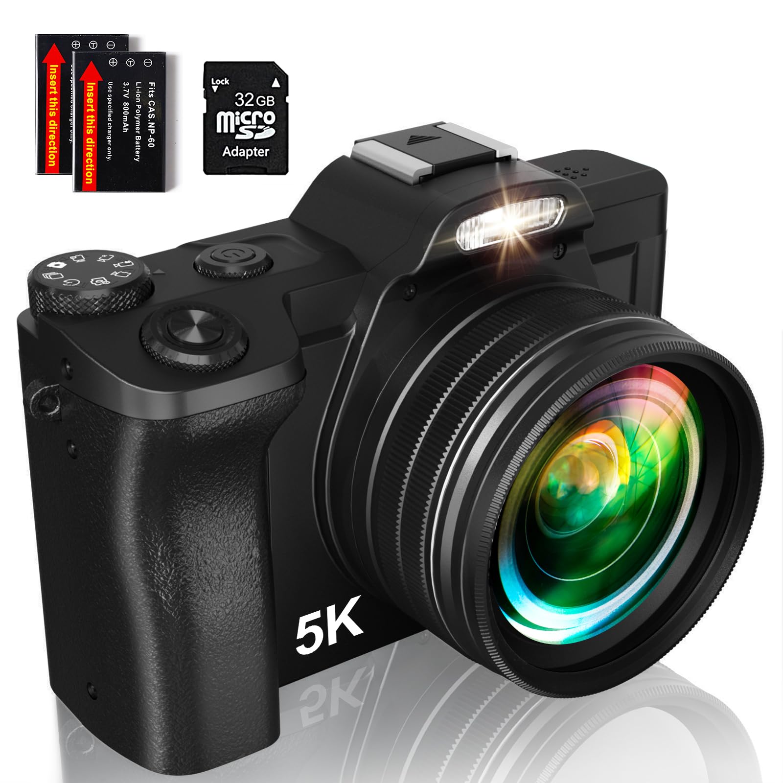 5K Digital Camera for Photography & Vlogging - WiFi, Auto Focus, 6-Axis Anti-Shake, 3.5