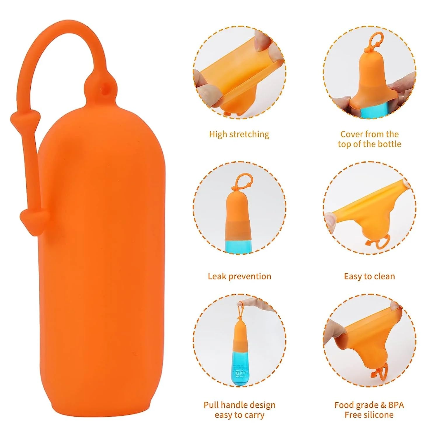 INOVERA 8-Piece Travel Bottle Covers - Leak Proof Silicone Sleeves for Toiletry, Shampoo & Lotion Bottles - Reusable Elastic Covers (Multicolor) - Perfect for Air Travel, Gym Bags & Camping Trips