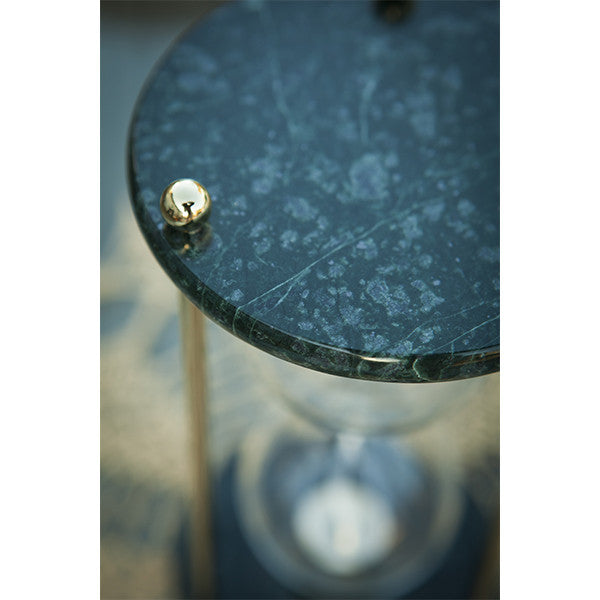 Premium Green Marble Hourglass with Brass/Chrome Stand - 30-Minute Sand Timer for Home Office Decor, Meditation & Board Games