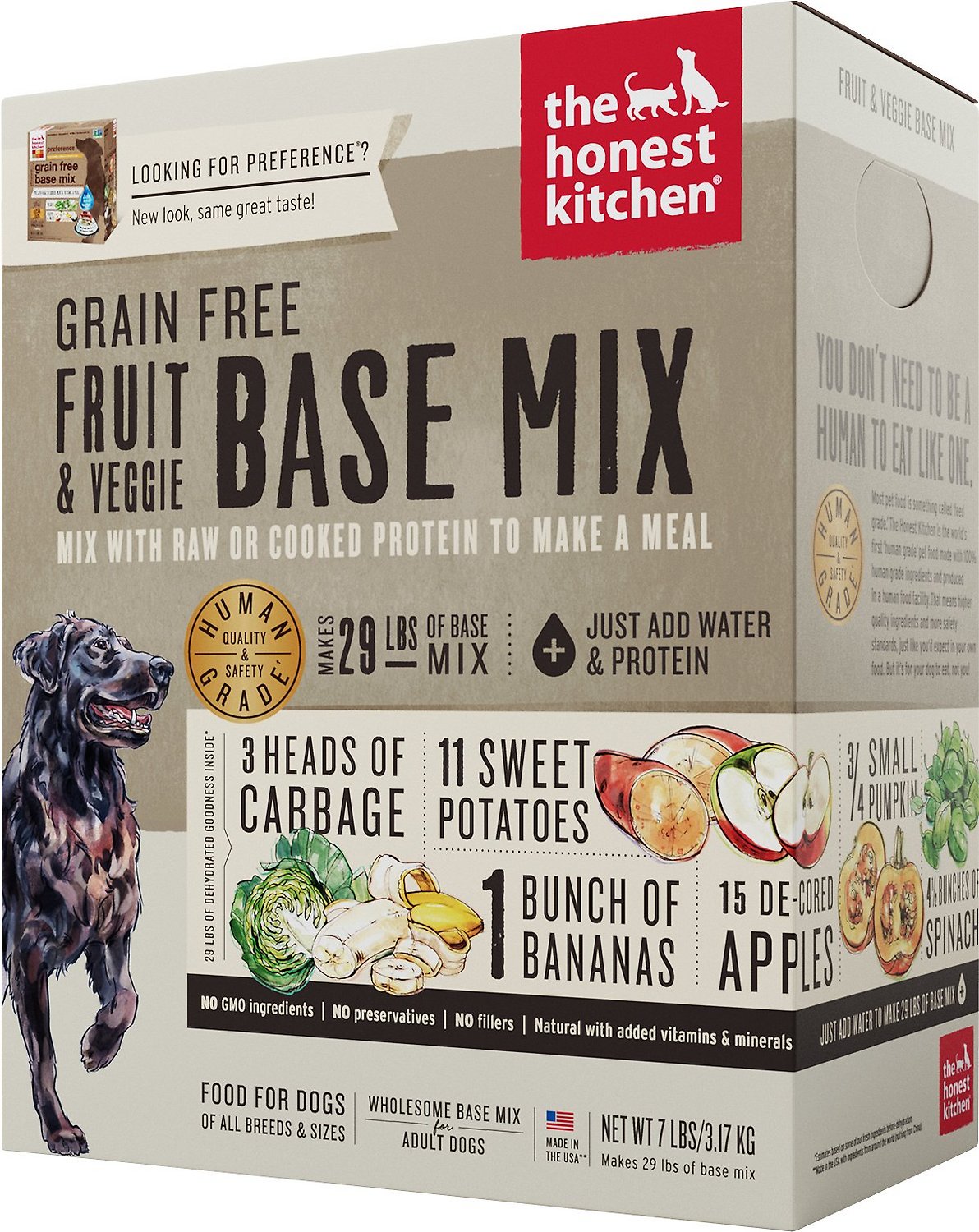 The Honest Kitchen Fruit & Veggie Base Mix - Grain Free Dehydrated Dog Food for Small & Large Breeds - Perfect for Travel, Camping & Everyday Meals