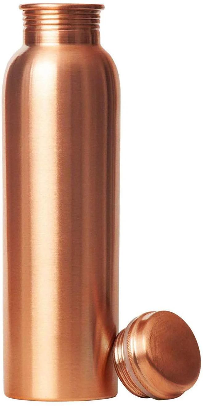 99.76%-100% Pure Ayurvedic Copper Water Bottle for Drinking - Reusable Copper Cup & Flask with Health Benefits - Perfect Gift for Him & Her - Ideal for Home, Office, Yoga & Travel