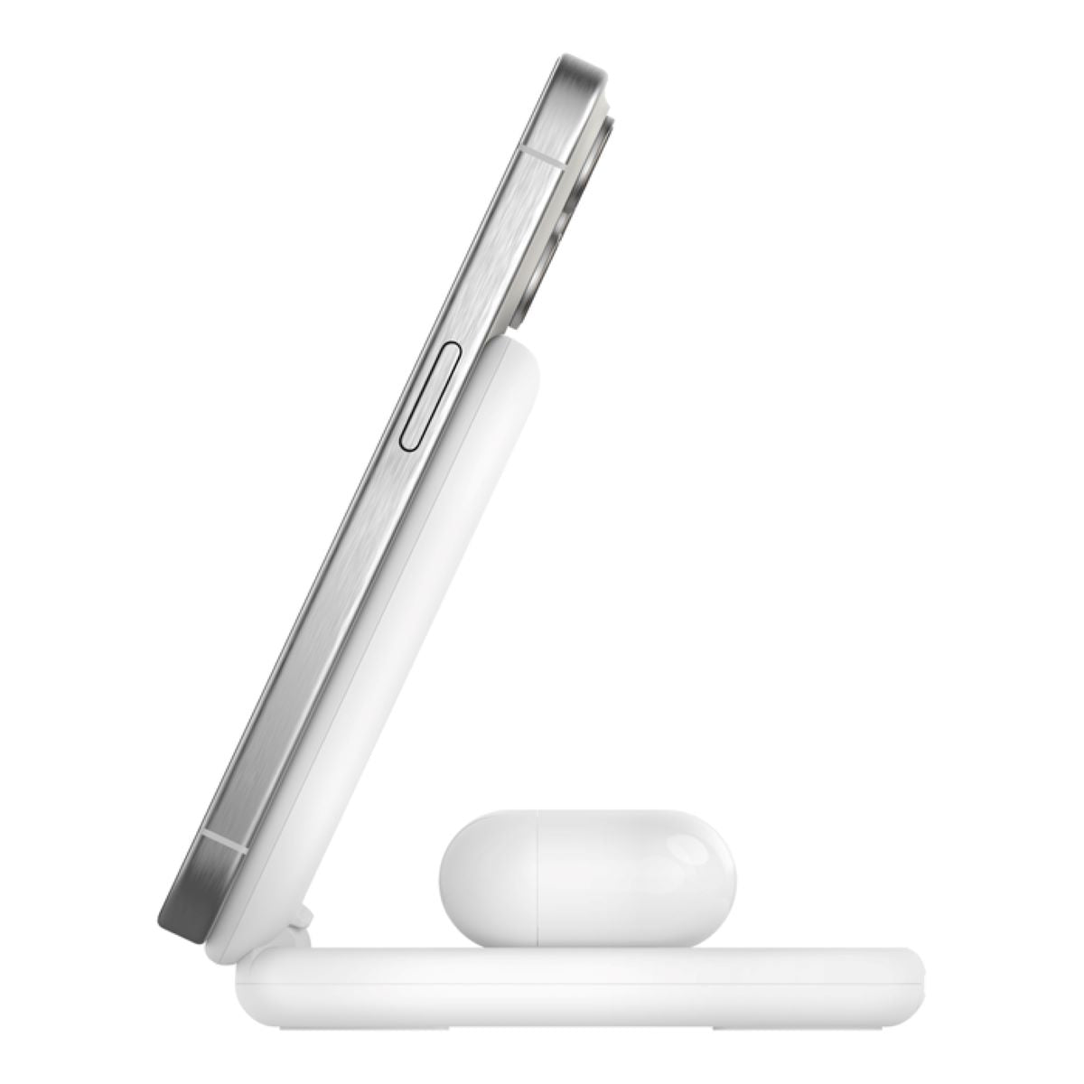 Belkin BoostCharge 2-in-1 Qi2 Magnetic Foldable Wireless Charger 15W - Fast Charging for iPhone & Android - Perfect for Bedside, Office & Travel