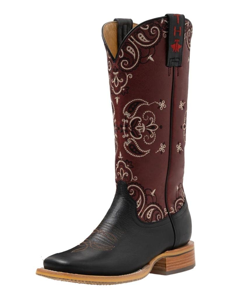 **Tin Haul Women's Bandida Square Toe Western Boots - Black (14-021-0007-1447 BL) - Perfect for Rodeo, Country Dancing & Casual Wear**