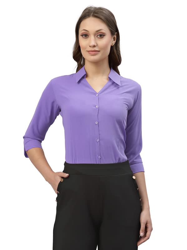 Selvia Women's Solid Color Regular Fit Casual Shirt - Perfect for Office Wear, Daily Outfits & Business Casual Occasions
