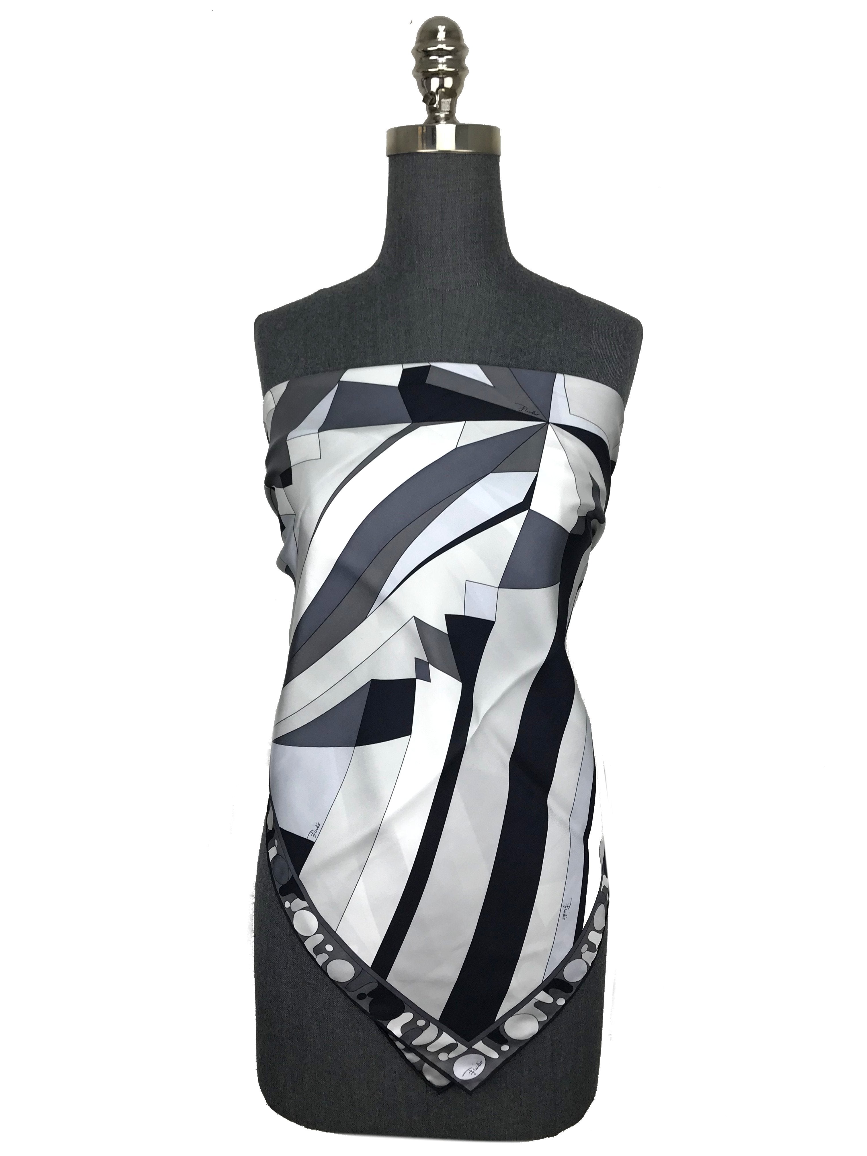 Emilio Pucci Abstract Print Silk Scarf for Women - Luxury Fashion Accessory, Elegant Gift for Her - Perfect for Parties, Weddings & Special Occasions