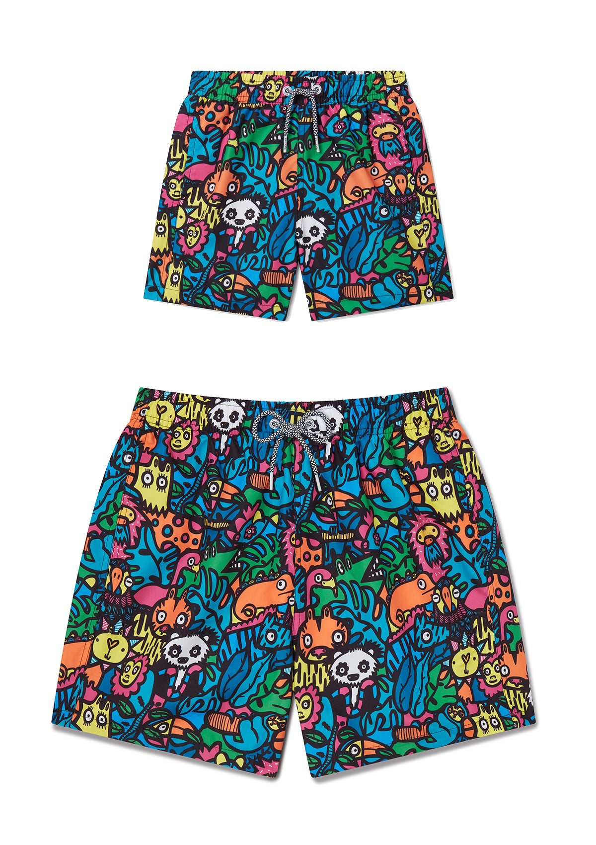 Munday Jungle Swim Shorts for Men & Boys - Quick-Dry Comfortable Beach Swimwear for Father & Son Matching Outfits - Perfect for Pool, Beach, and Summer Vacation Activities